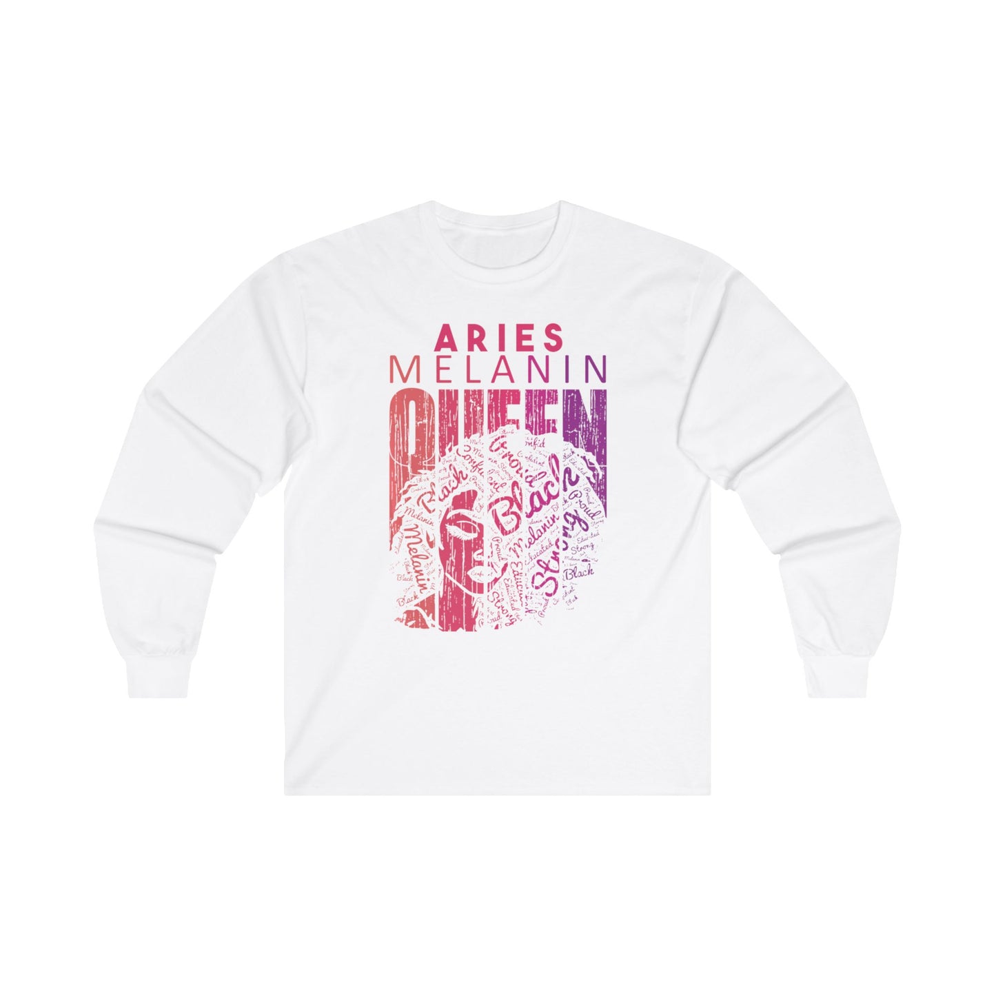 Aries Melanin Queen Long Sleeve Tee - Unisex Ultra Cotton Shirt