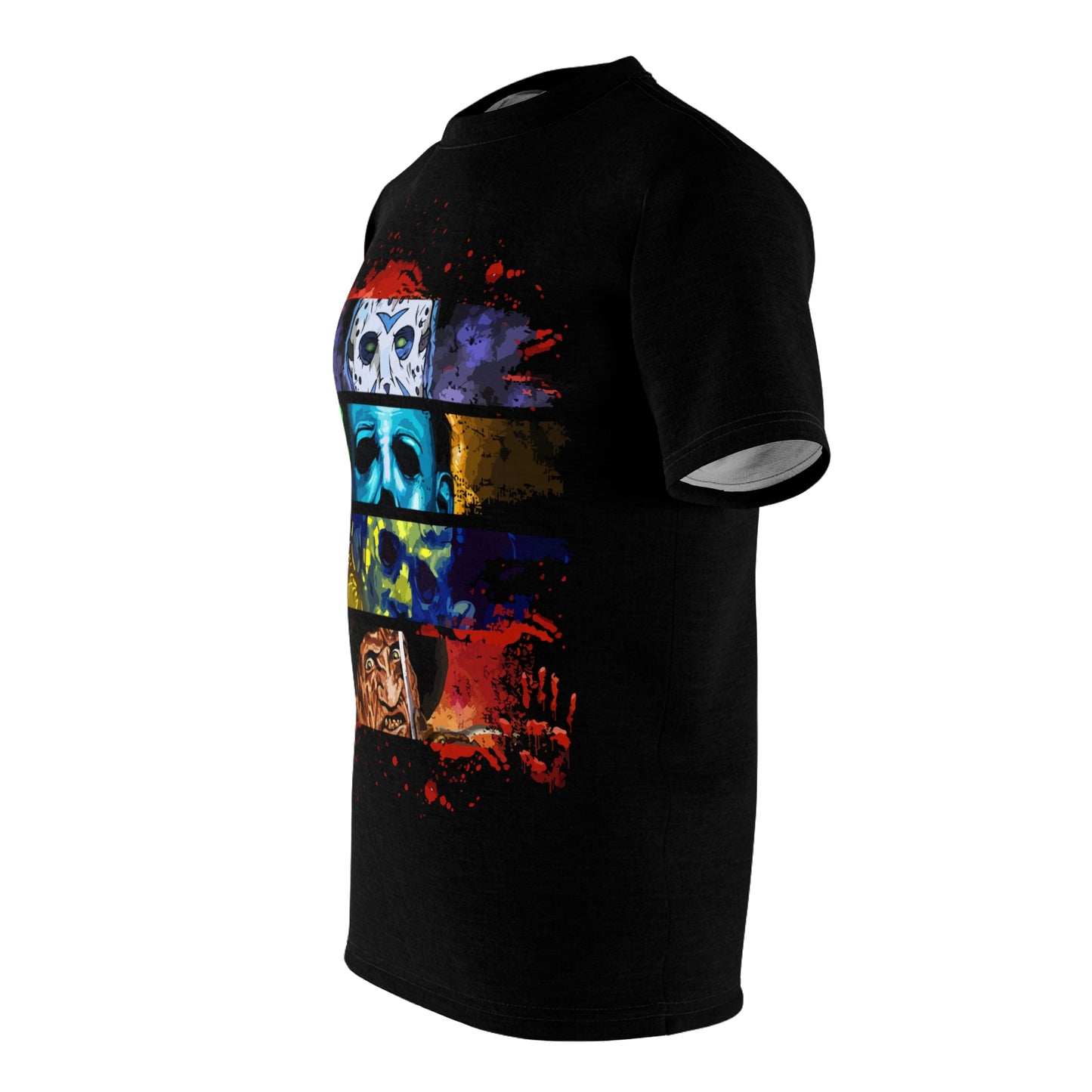 Cool Unisex Graphic Tee - Horror Vibes with Iconic Masks