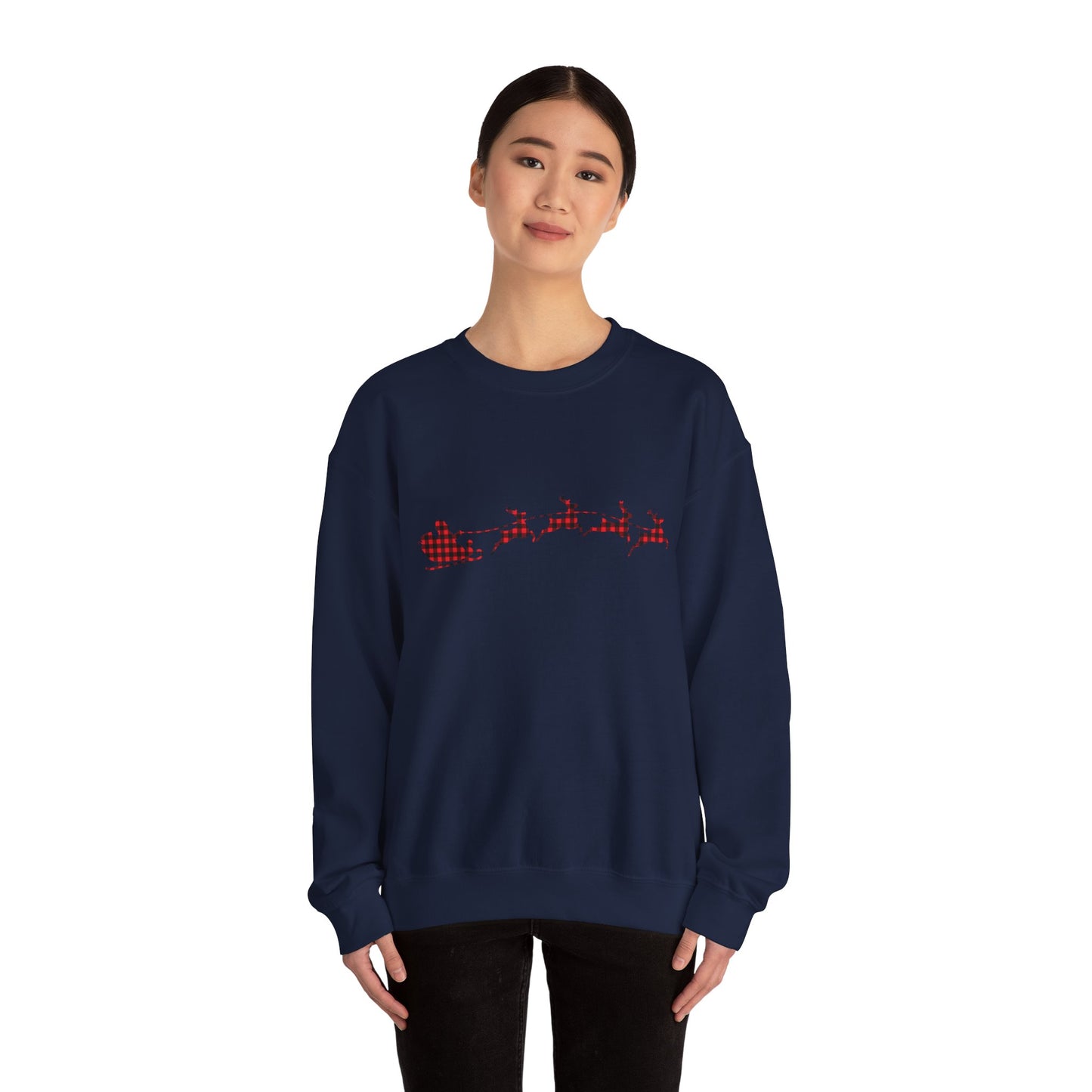 Unisex Christmas Crewneck Sweatshirt - Rudolph & Santa's Reindeer Treats Design