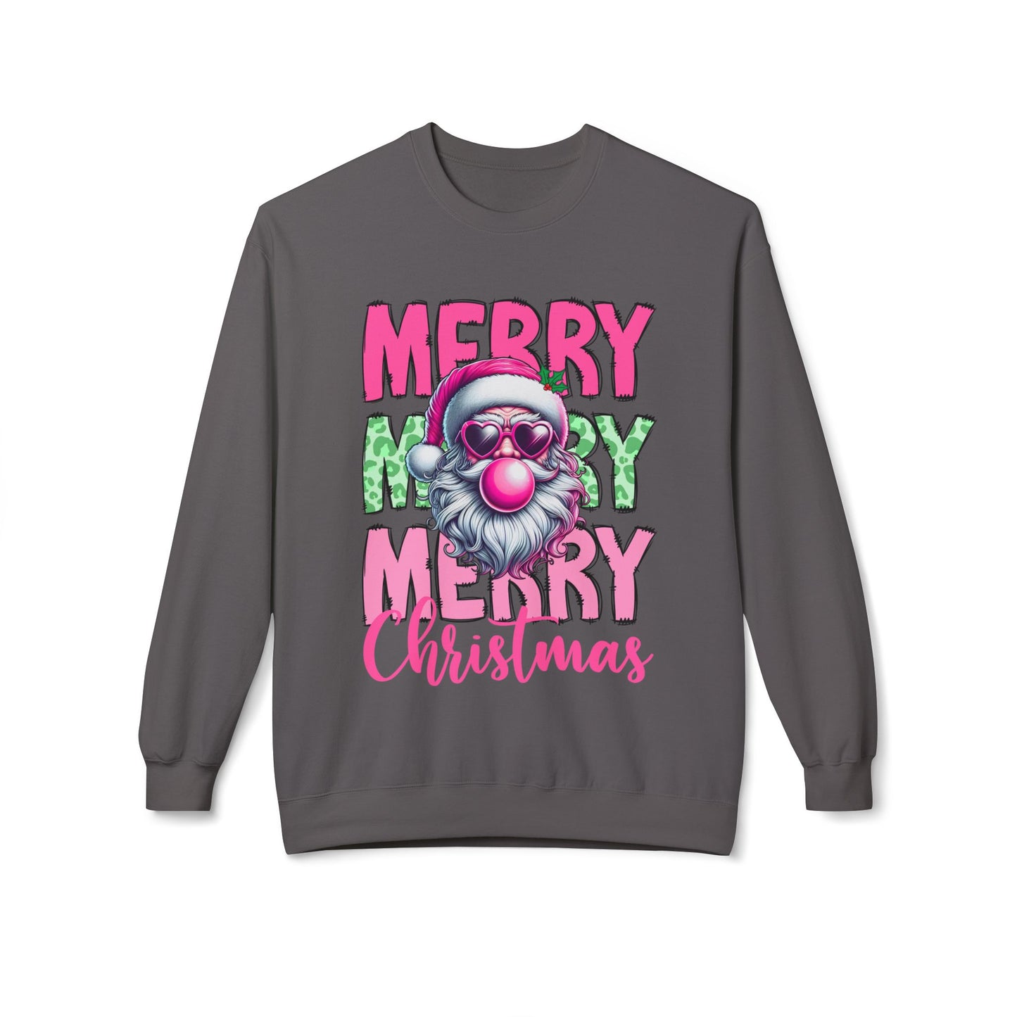 Merry Christmas Fleece Crewneck Sweatshirt