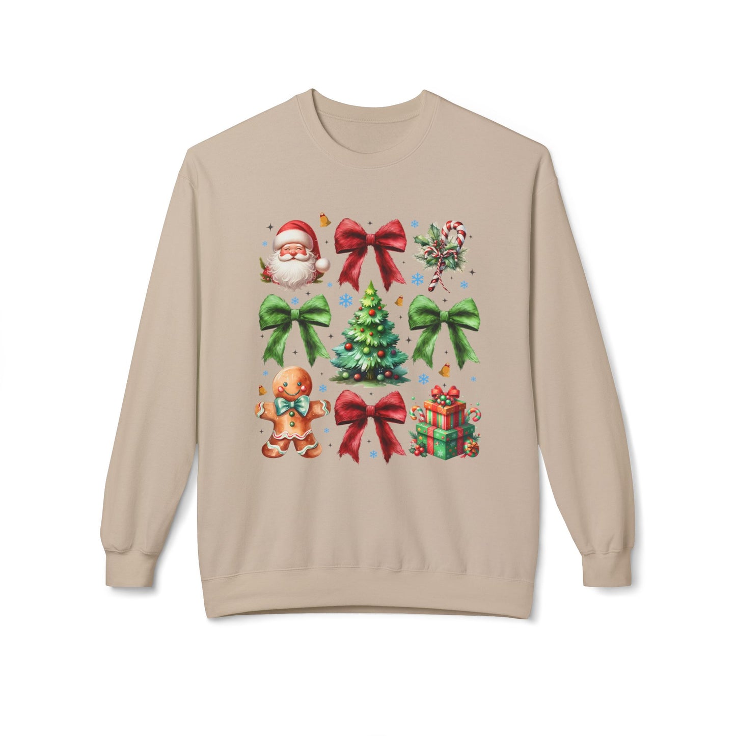 Festive Fleece Crewneck Sweatshirt - Christmas Cheer Design