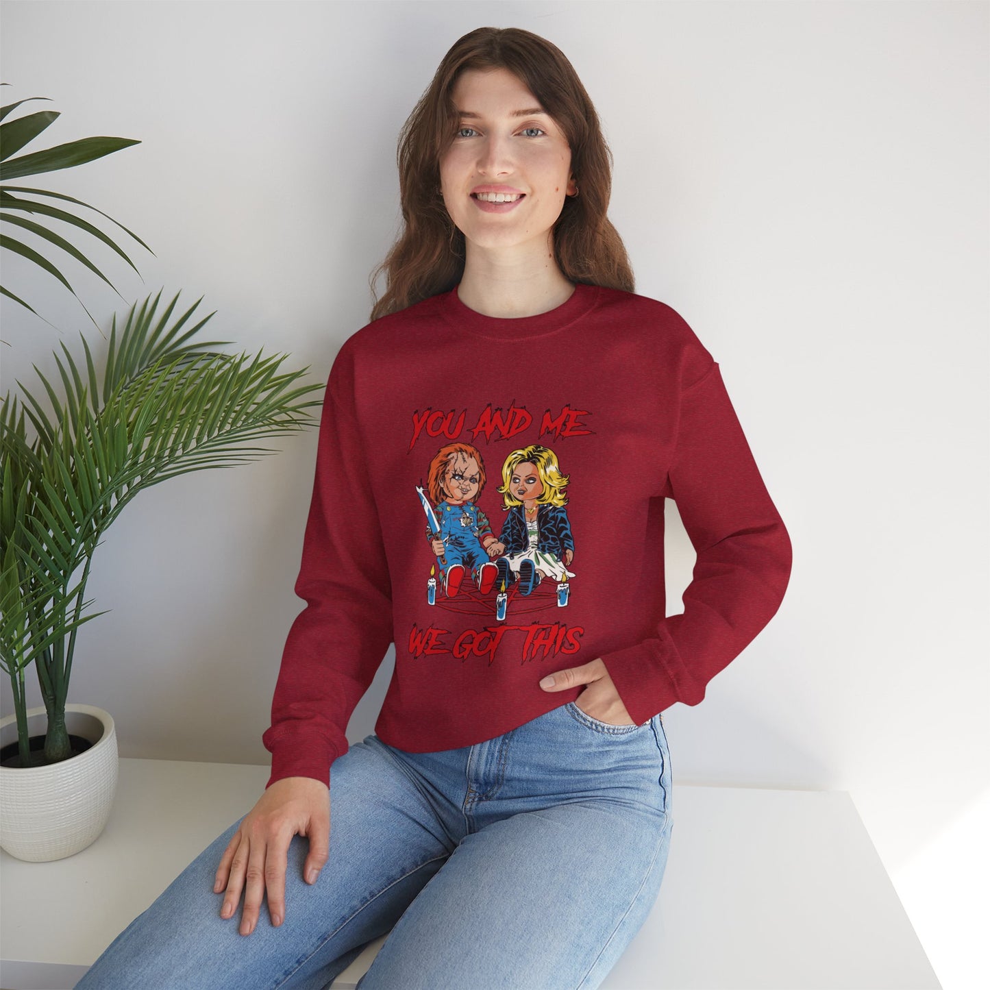 Chucky and bride Halloween Sweatshirt