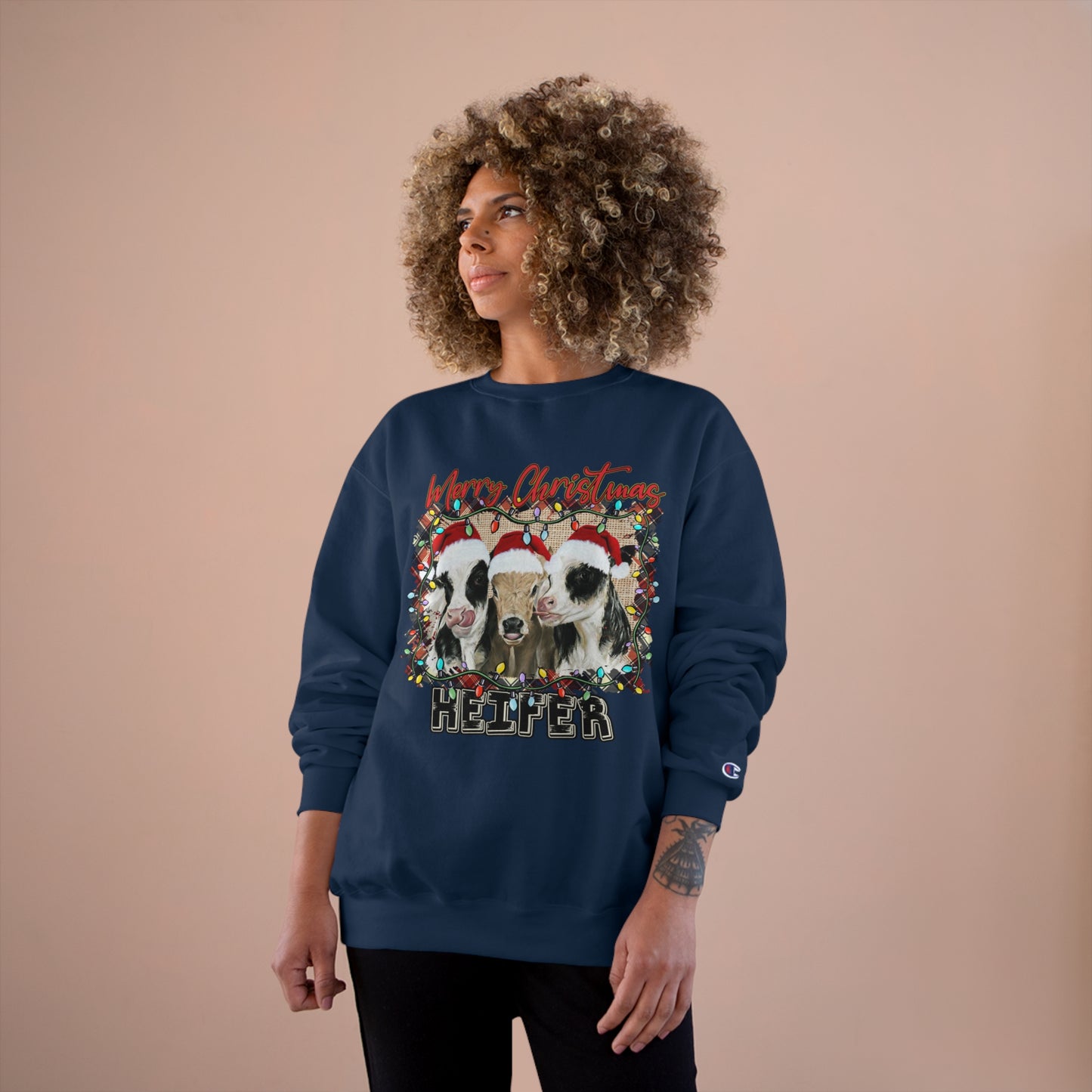 Merry Christmas Heffer Champion Sweatshirt