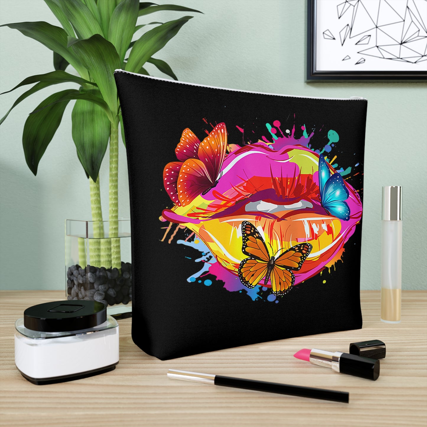 Pink Lips Cosmetic Bag