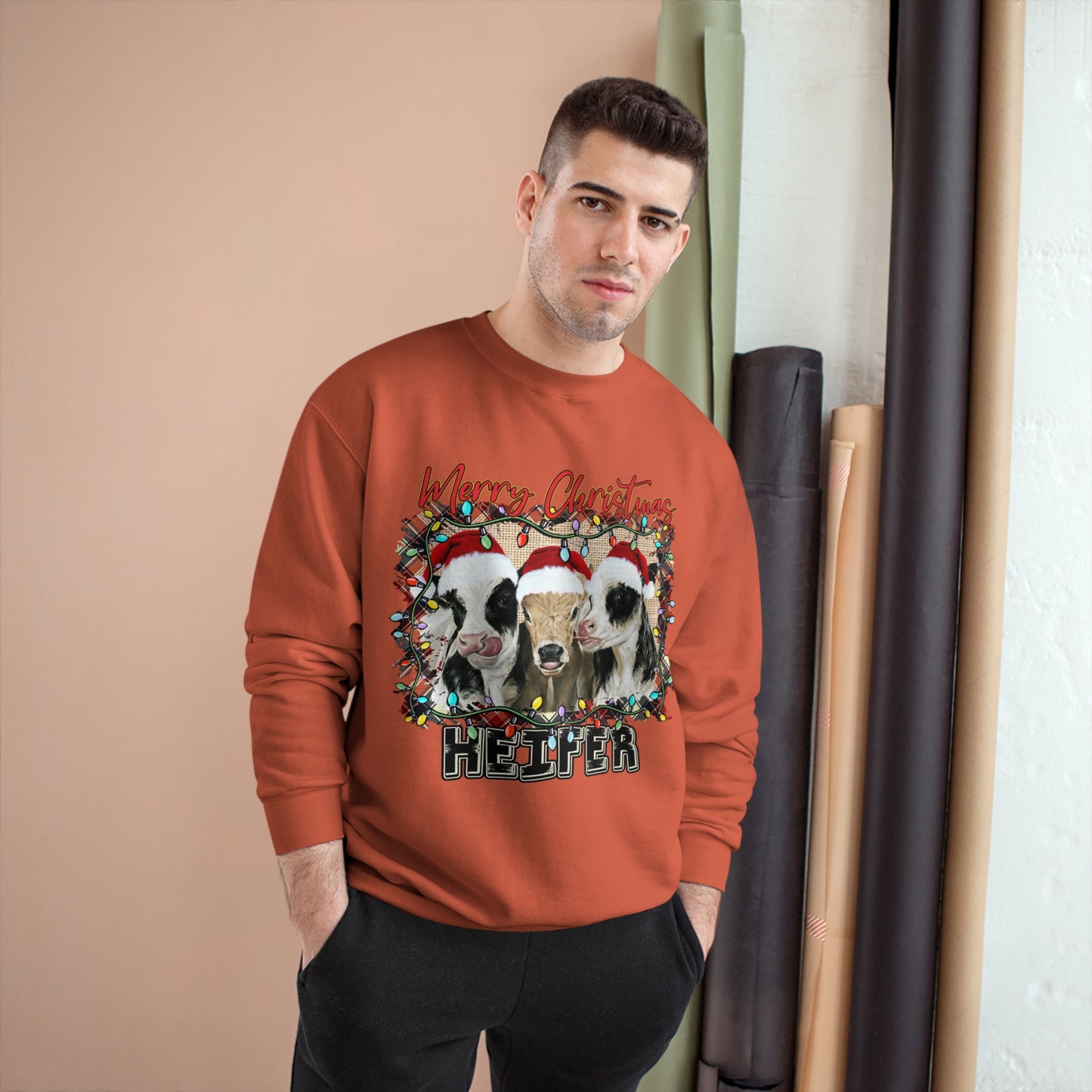 Merry Christmas Heffer Champion Sweatshirt