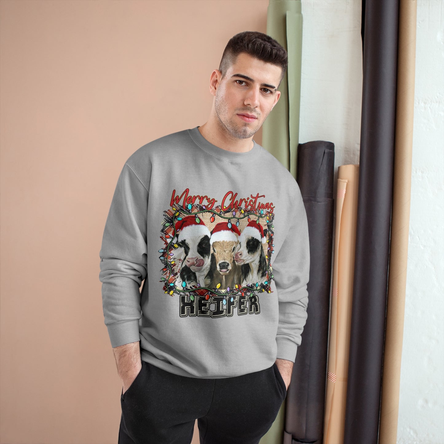 Merry Christmas Heffer Champion Sweatshirt