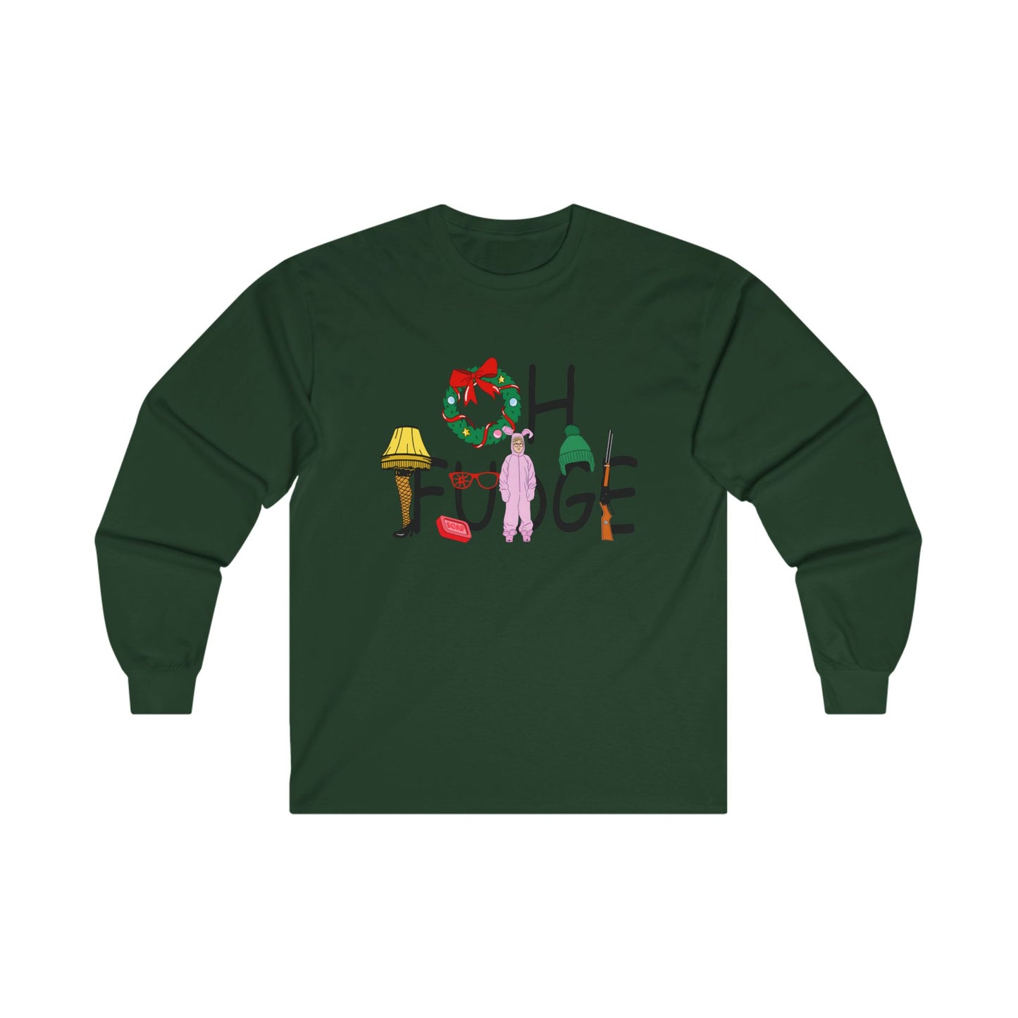 Funny Holiday 'OH FUDGE' Unisex Long Sleeve Tee