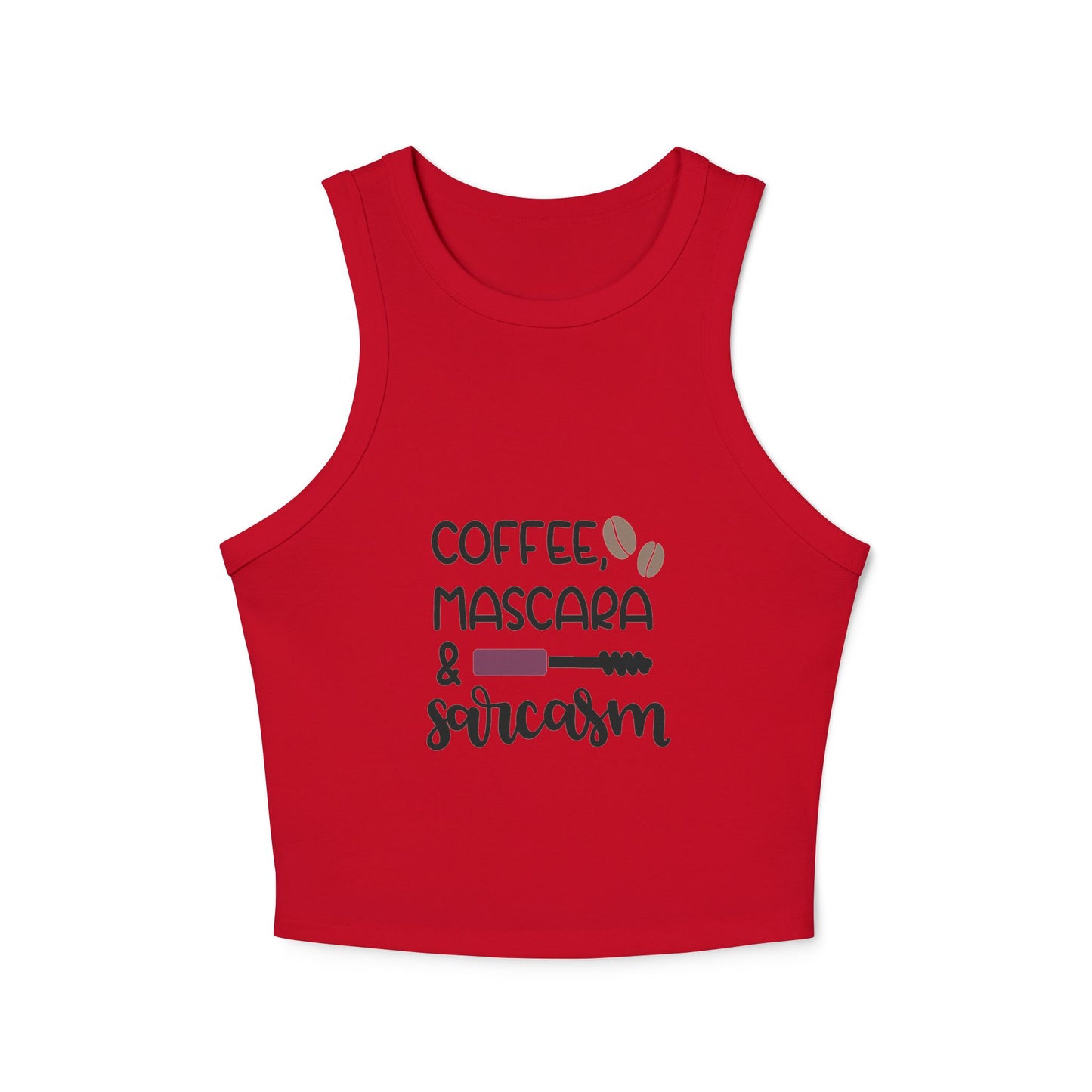 Coffee, Mascara & Sarcasm Racer Tank Top for Women