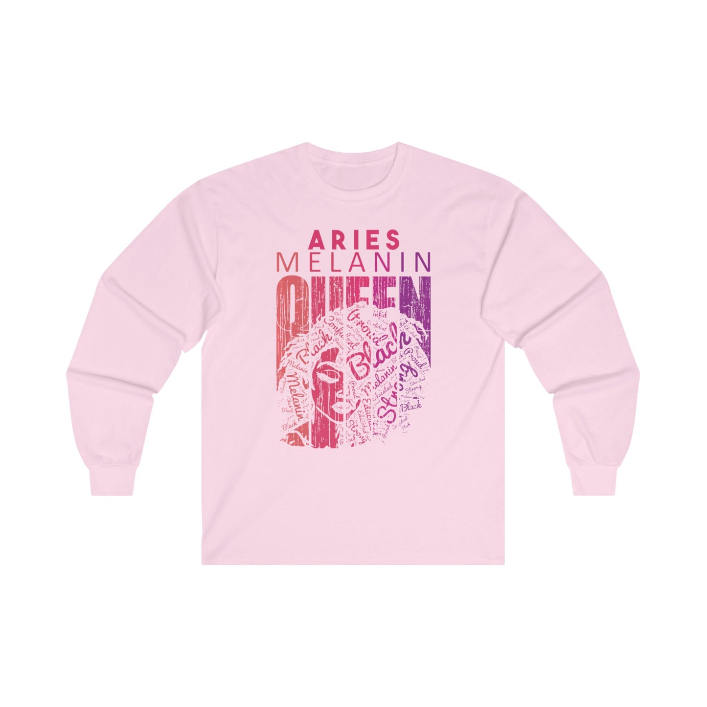 Aries Melanin Queen Long Sleeve Tee - Unisex Ultra Cotton Shirt