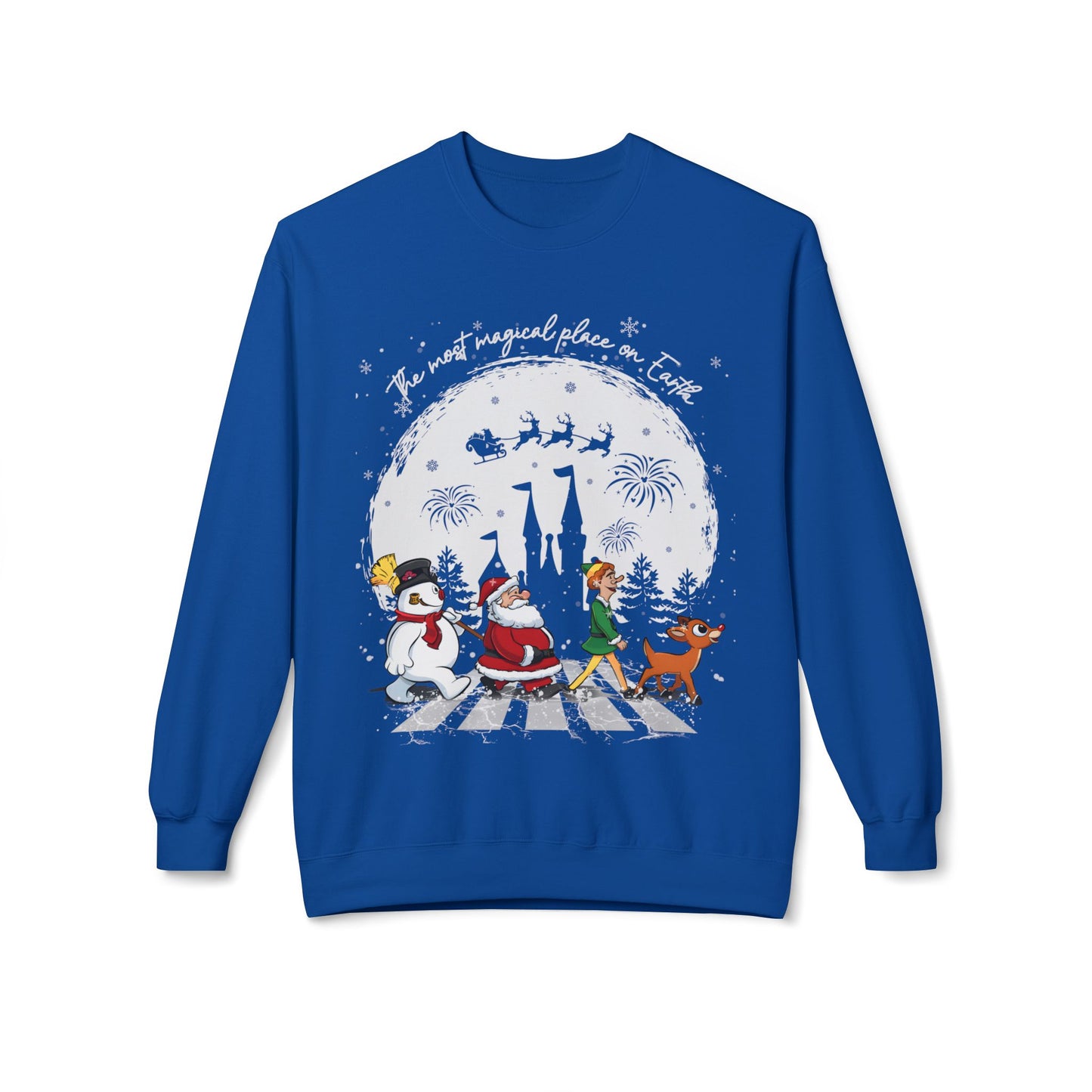 "A Very Magical Place on Earth" Holiday Crewneck Sweatshirt - Unisex Midweight Fleece