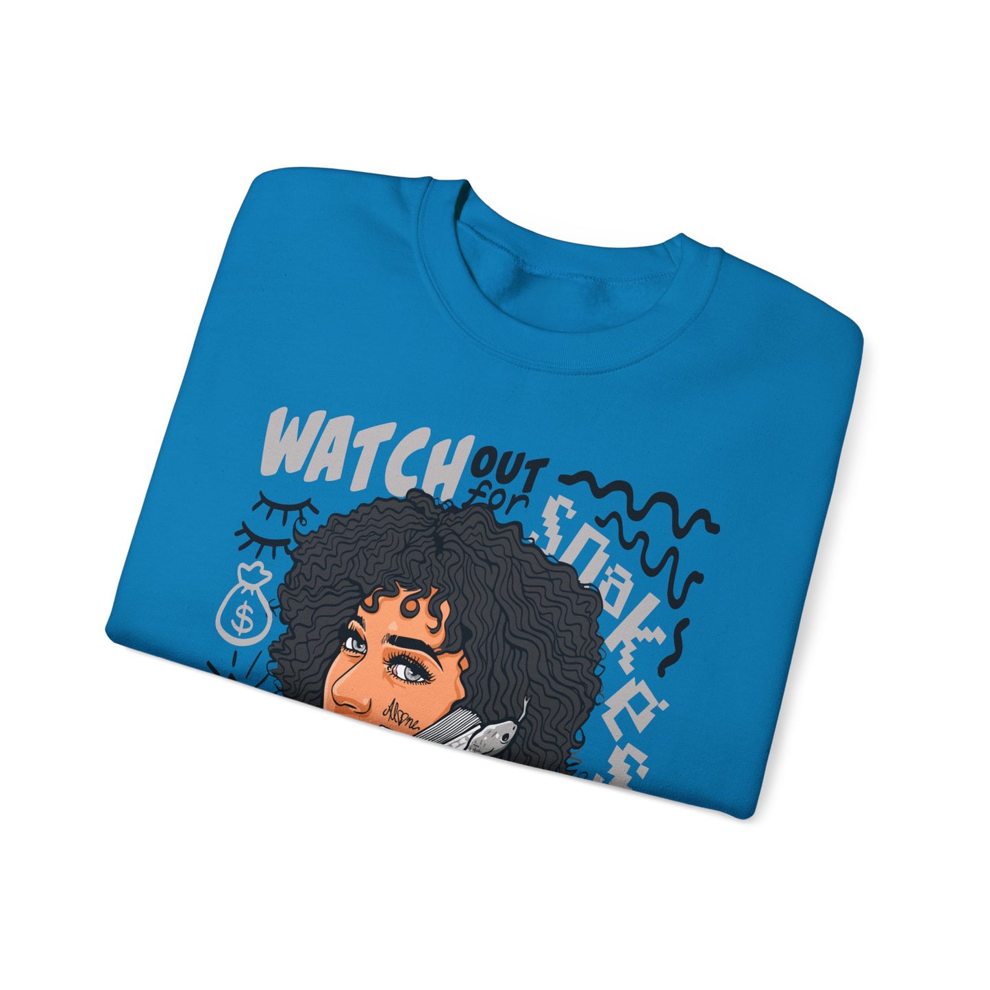 Watch Out for Snakes Crewneck Sweatshirt - Bold Graphic Design
