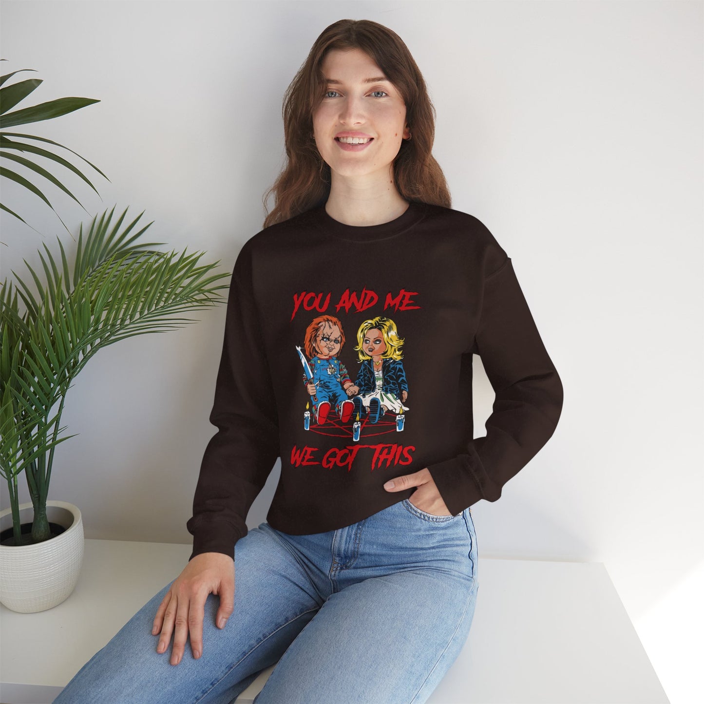 Chucky and bride Halloween Sweatshirt