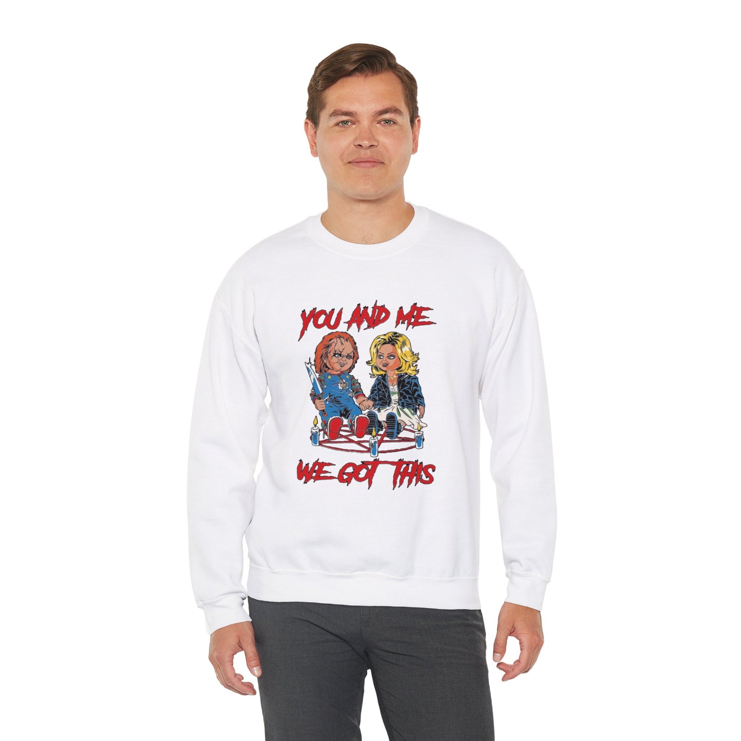 Chucky and bride Halloween Sweatshirt