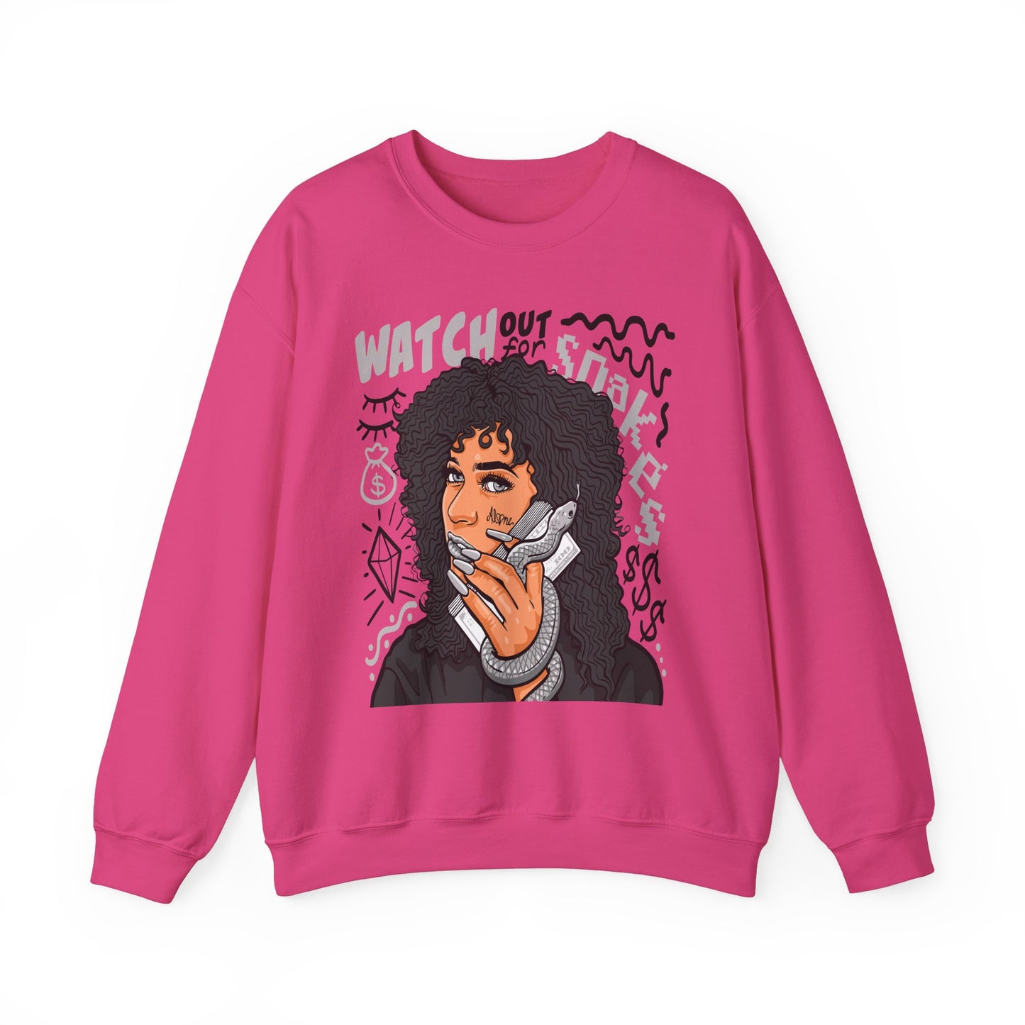 Watch Out for Snakes Crewneck Sweatshirt - Bold Graphic Design