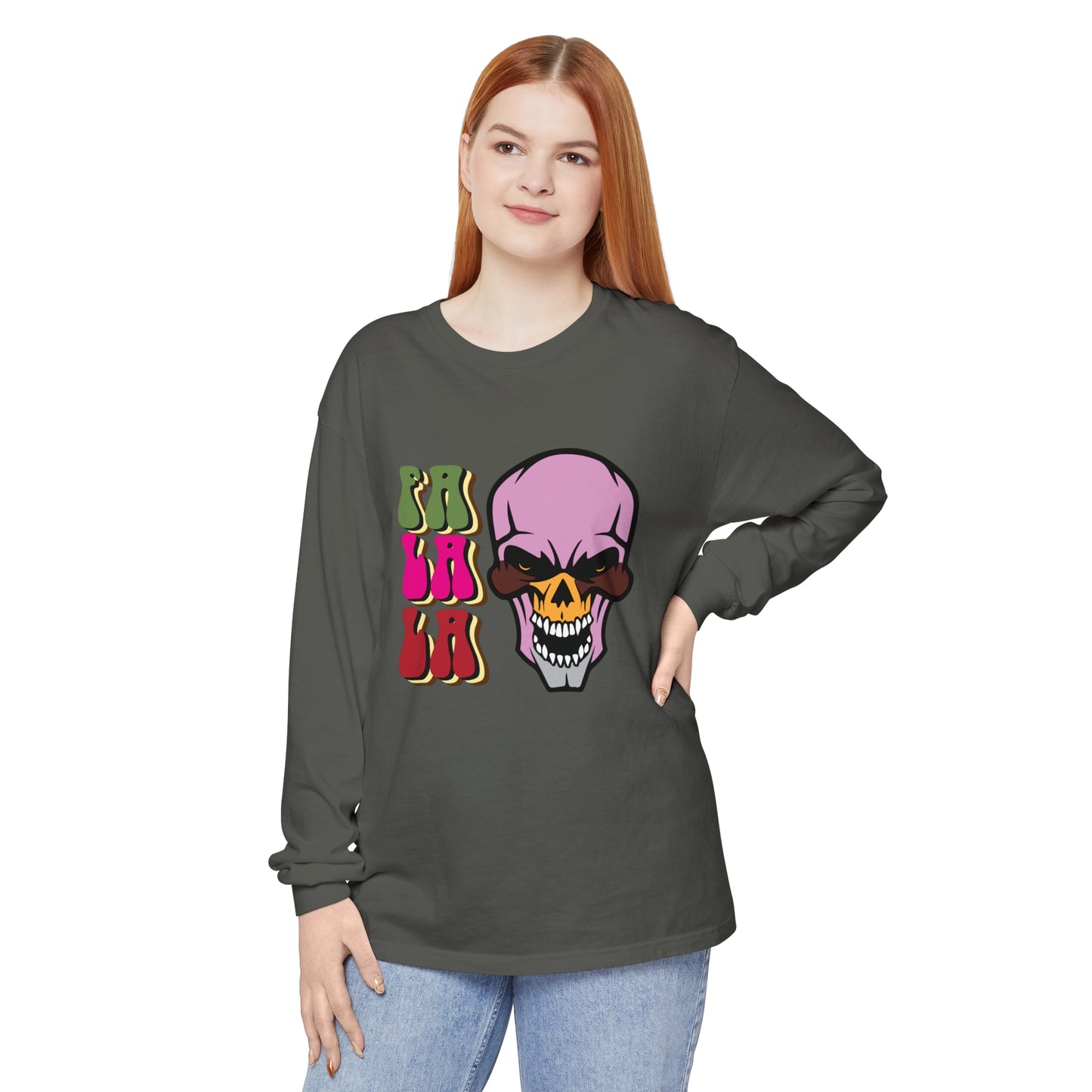 Skull Graphic Long Sleeve T-Shirt for Christmas