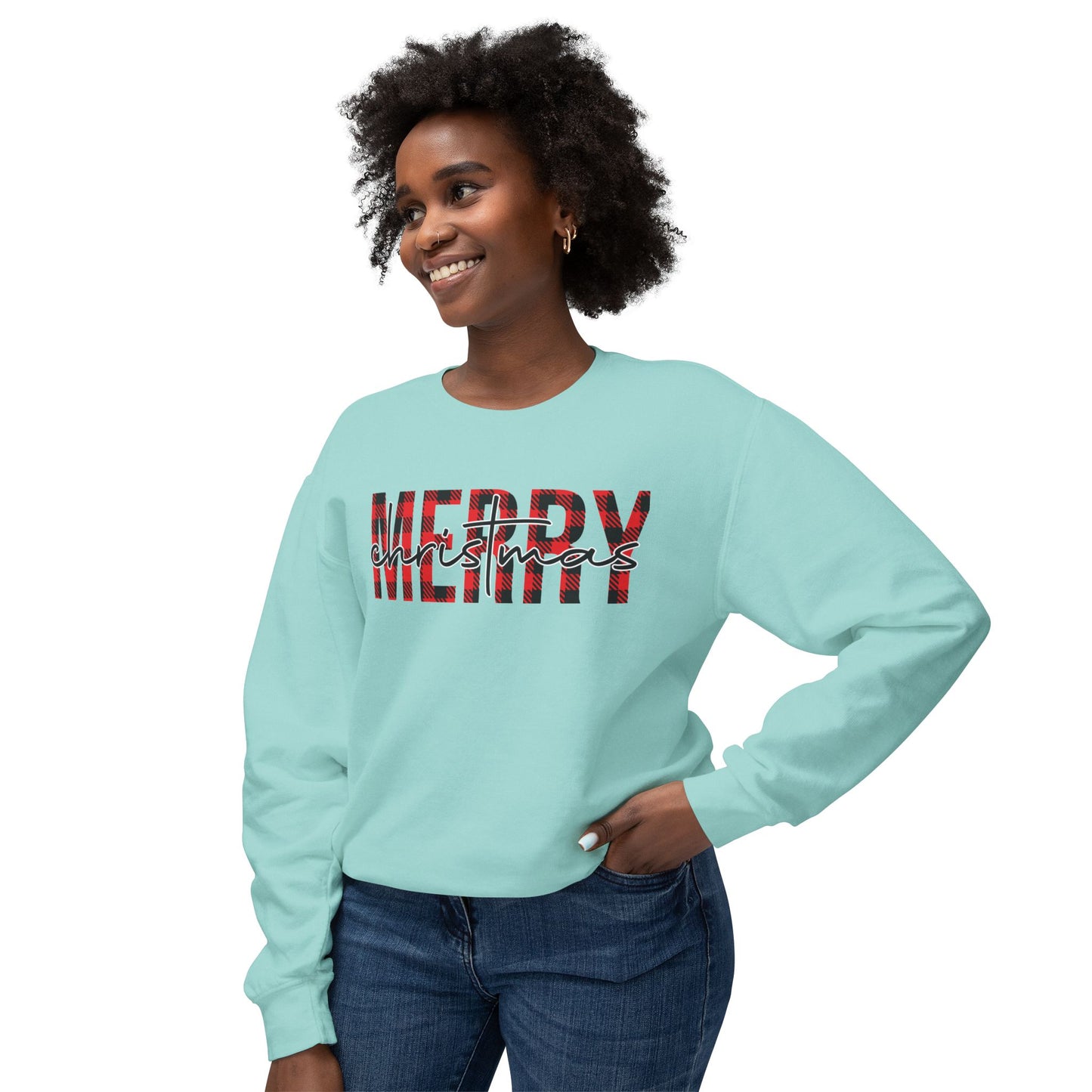 Merry Christmas Unisex Lightweight Crewneck Sweatshirt