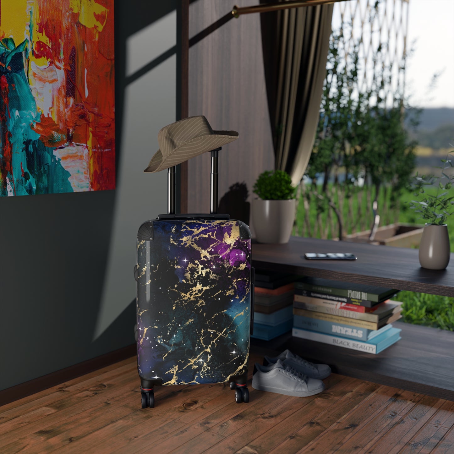 Purple Gold Suitcase