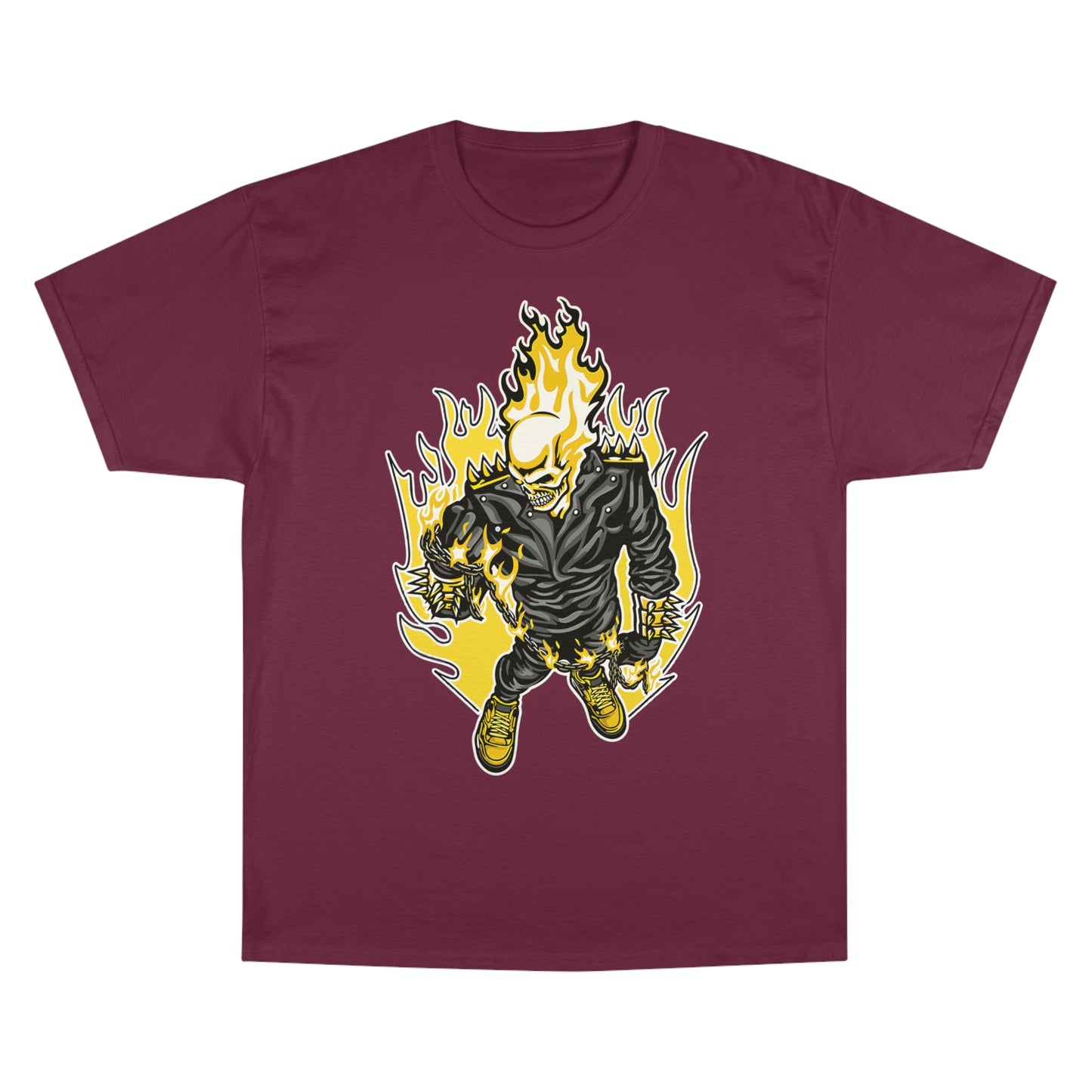 Flaming Skull Champion T-Shirt