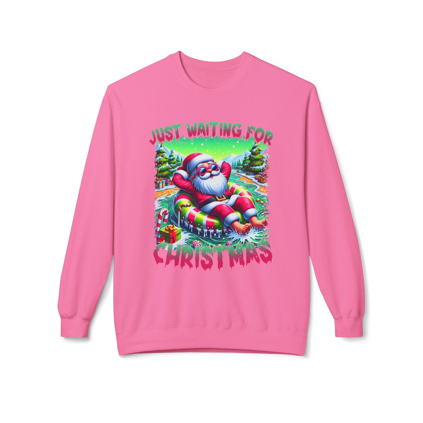 Just Waiting For Christmas Midweight Softstyle Fleece Crewneck Sweatshirt