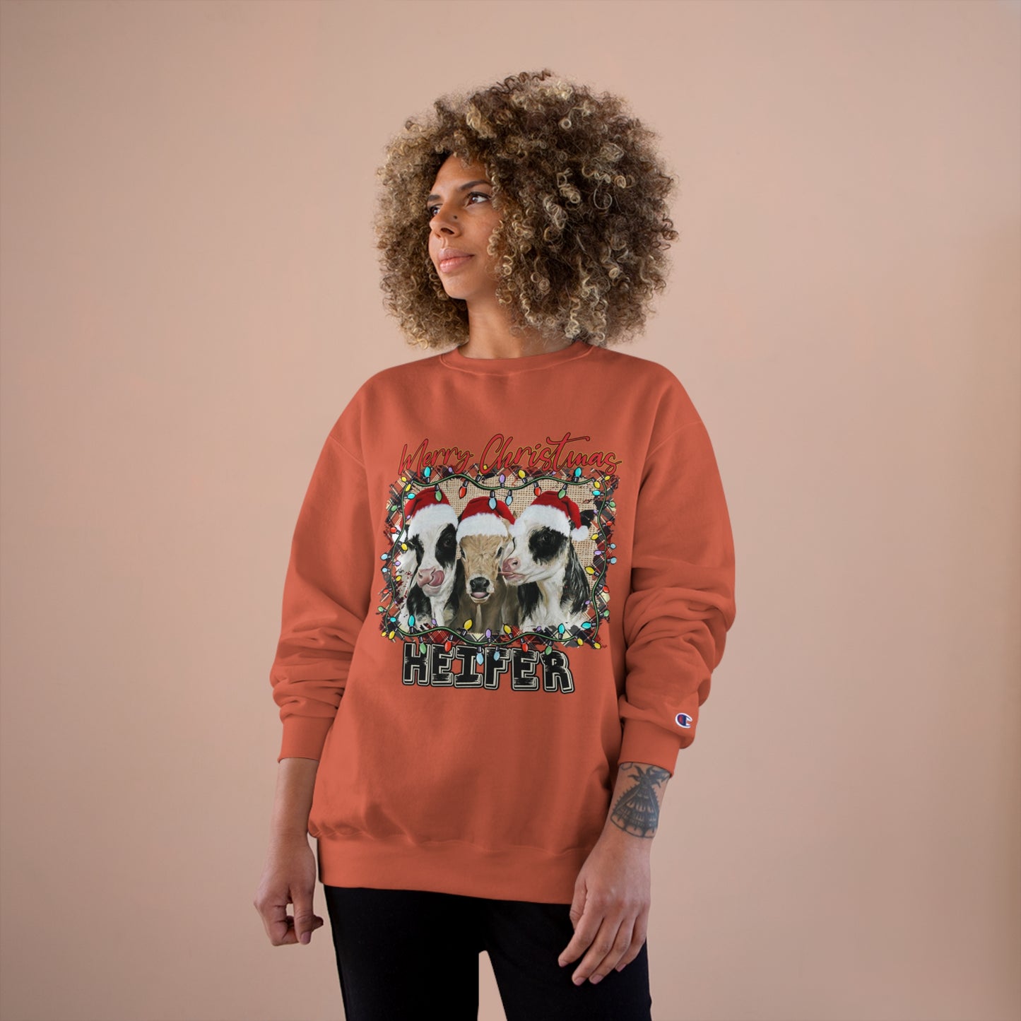 Merry Christmas Heffer Champion Sweatshirt