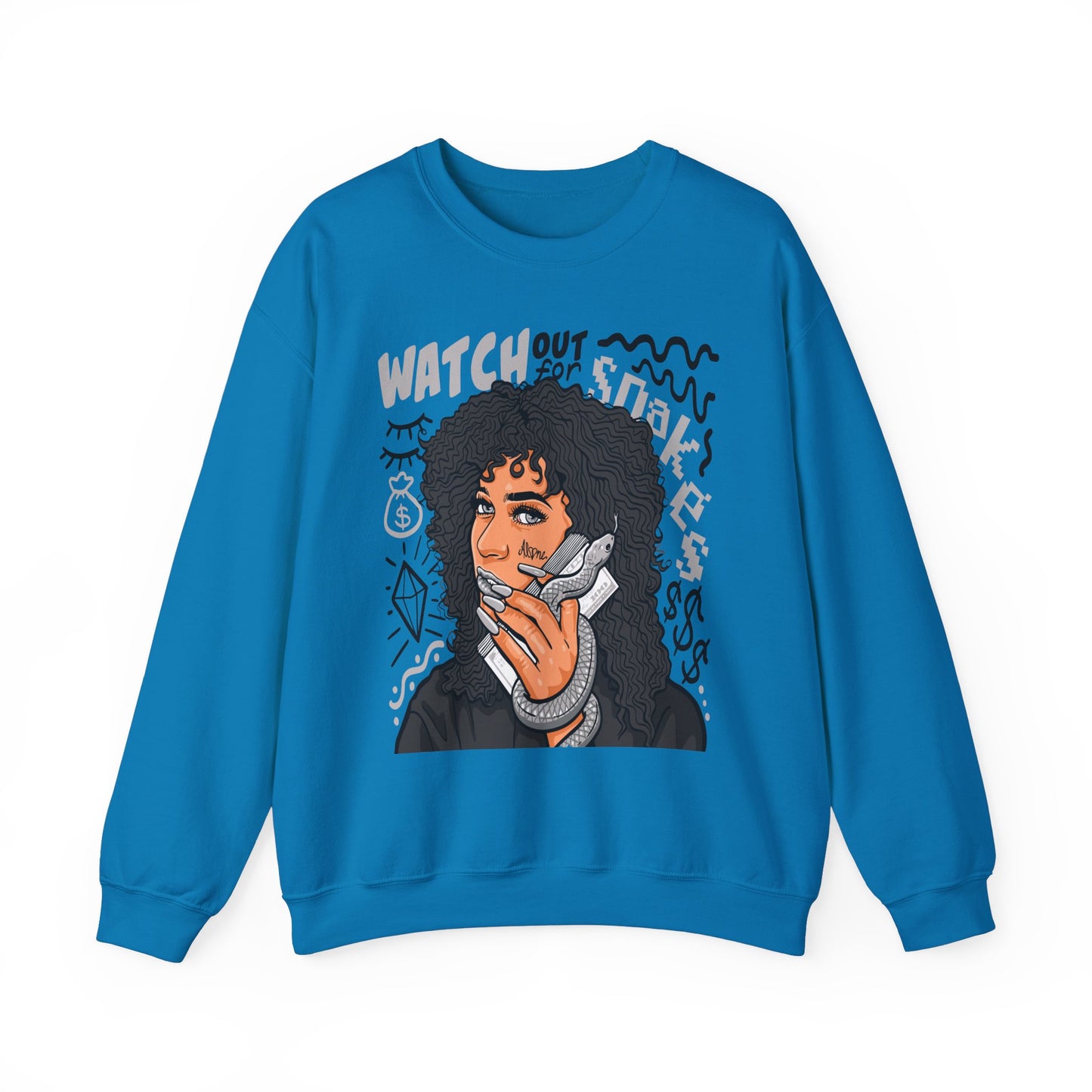 Watch Out for Snakes Crewneck Sweatshirt - Bold Graphic Design