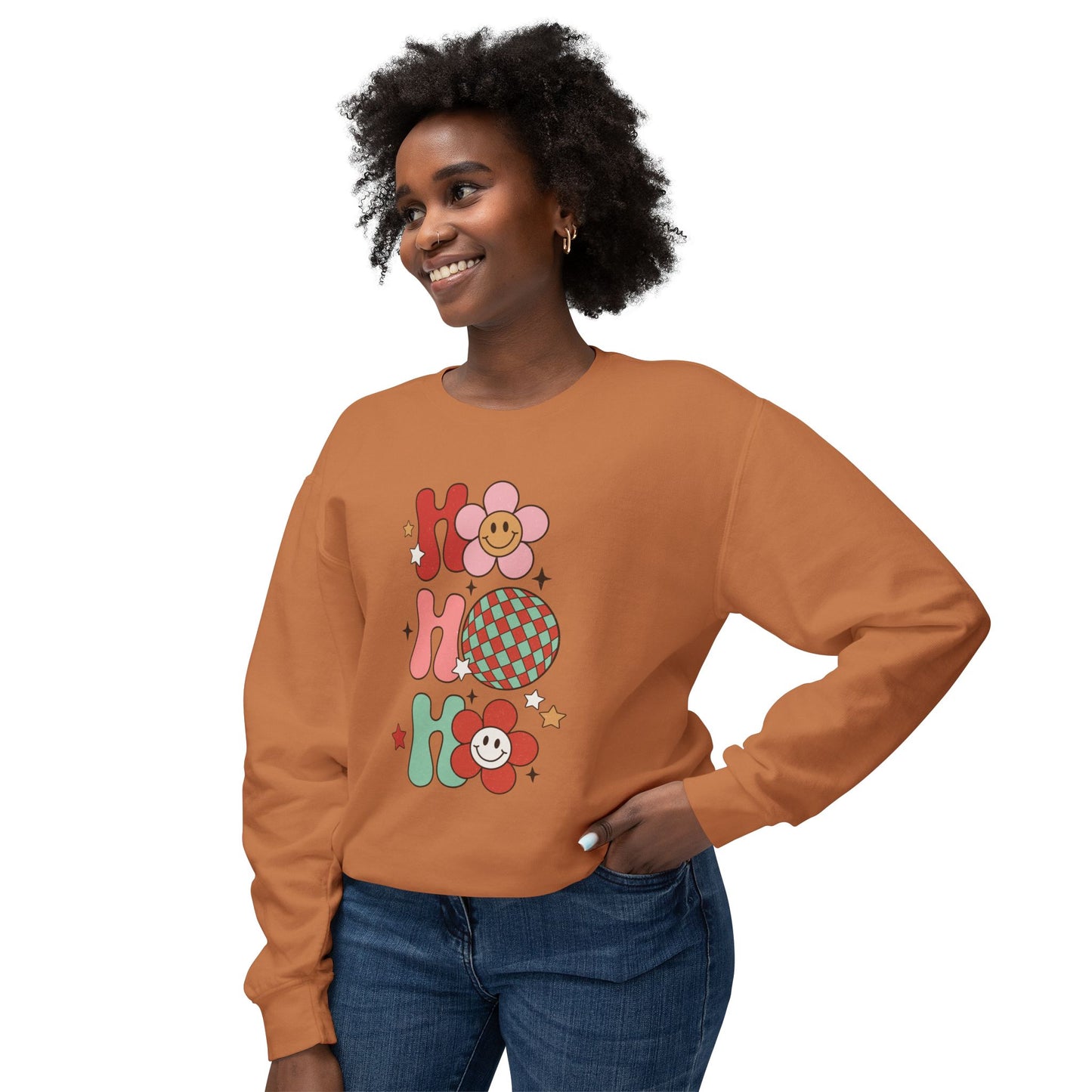 Festive Unisex Crewneck Sweatshirt - 'Ho Ho Ho' & 'Holly Jolly Babe' Design