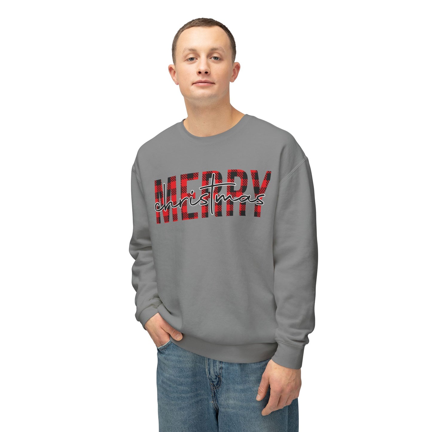 Merry Christmas Unisex Lightweight Crewneck Sweatshirt
