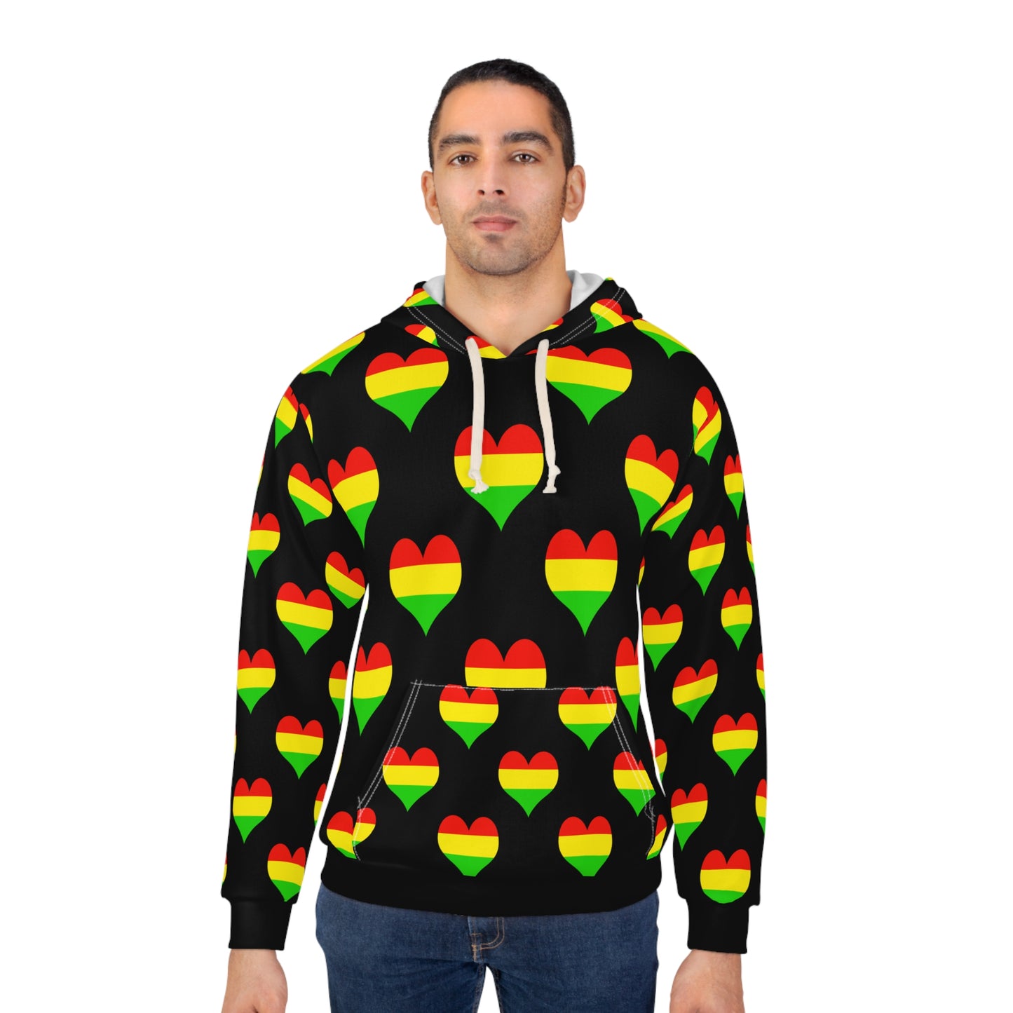 Multicolor Heart Pullover Hoodie