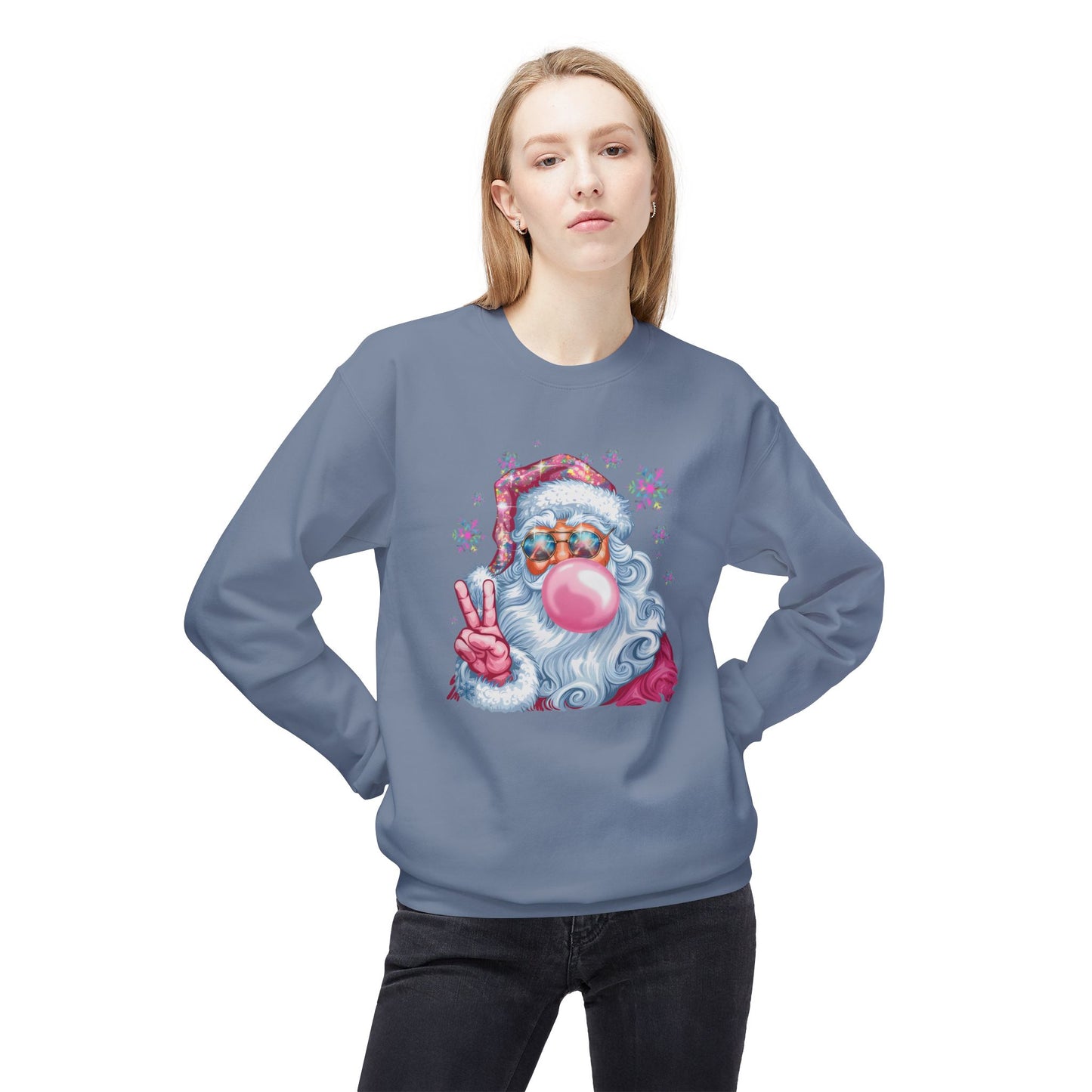 Santa Claus Midweight Softstyle Fleece Crewneck Sweatshirt