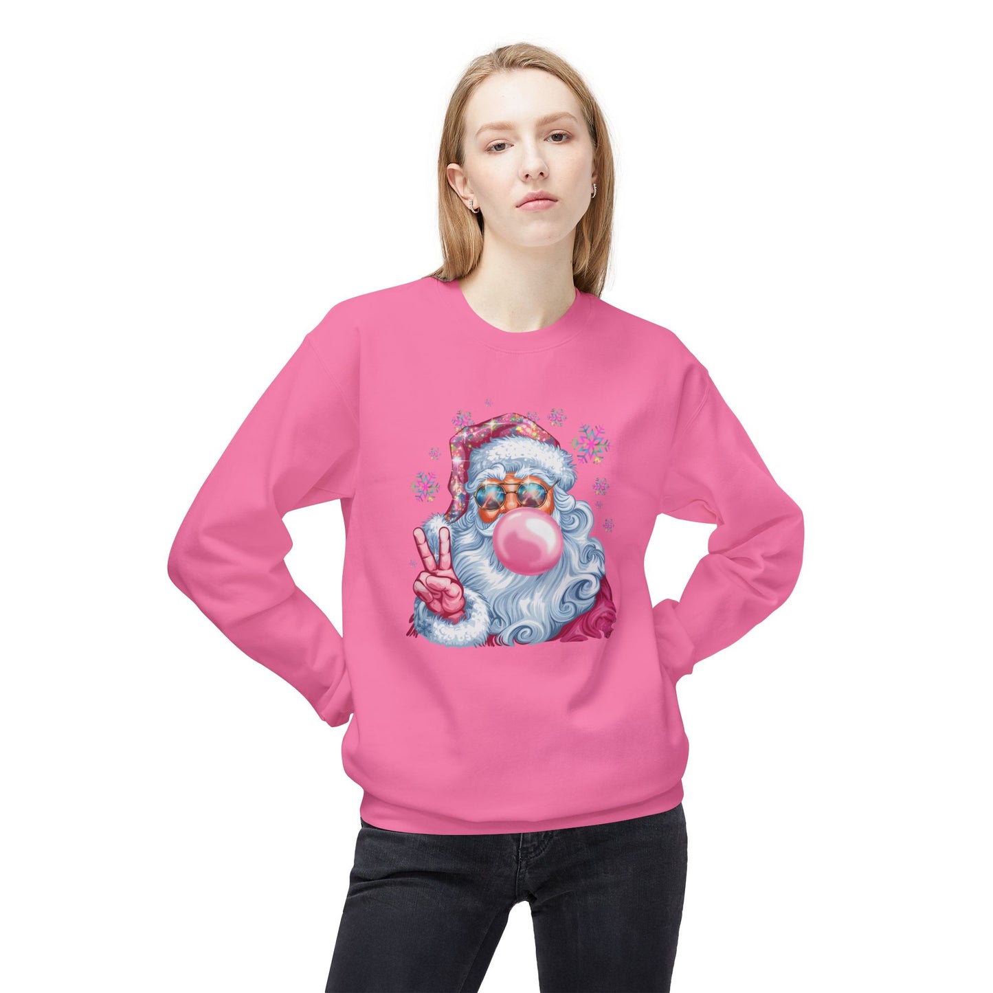 Santa Claus Midweight Softstyle Fleece Crewneck Sweatshirt