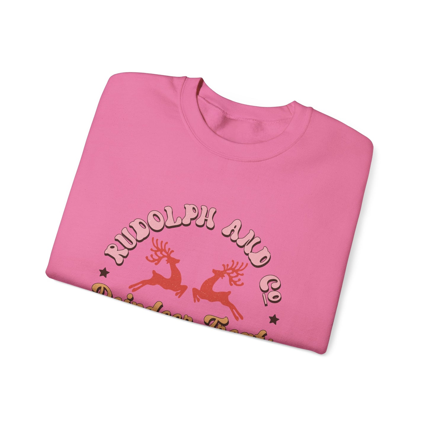 Christmas Crewneck Sweatshirt - Rudolph & Santa's Reindeer Treats Design