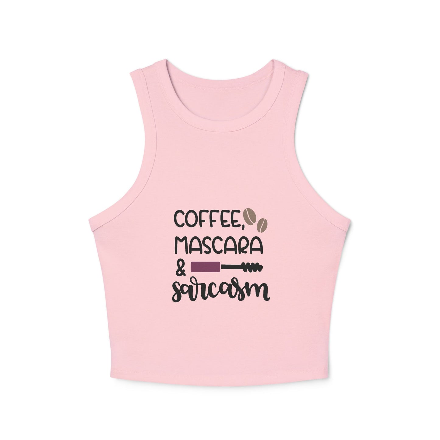 Coffee, Mascara & Sarcasm Racer Tank Top for Women