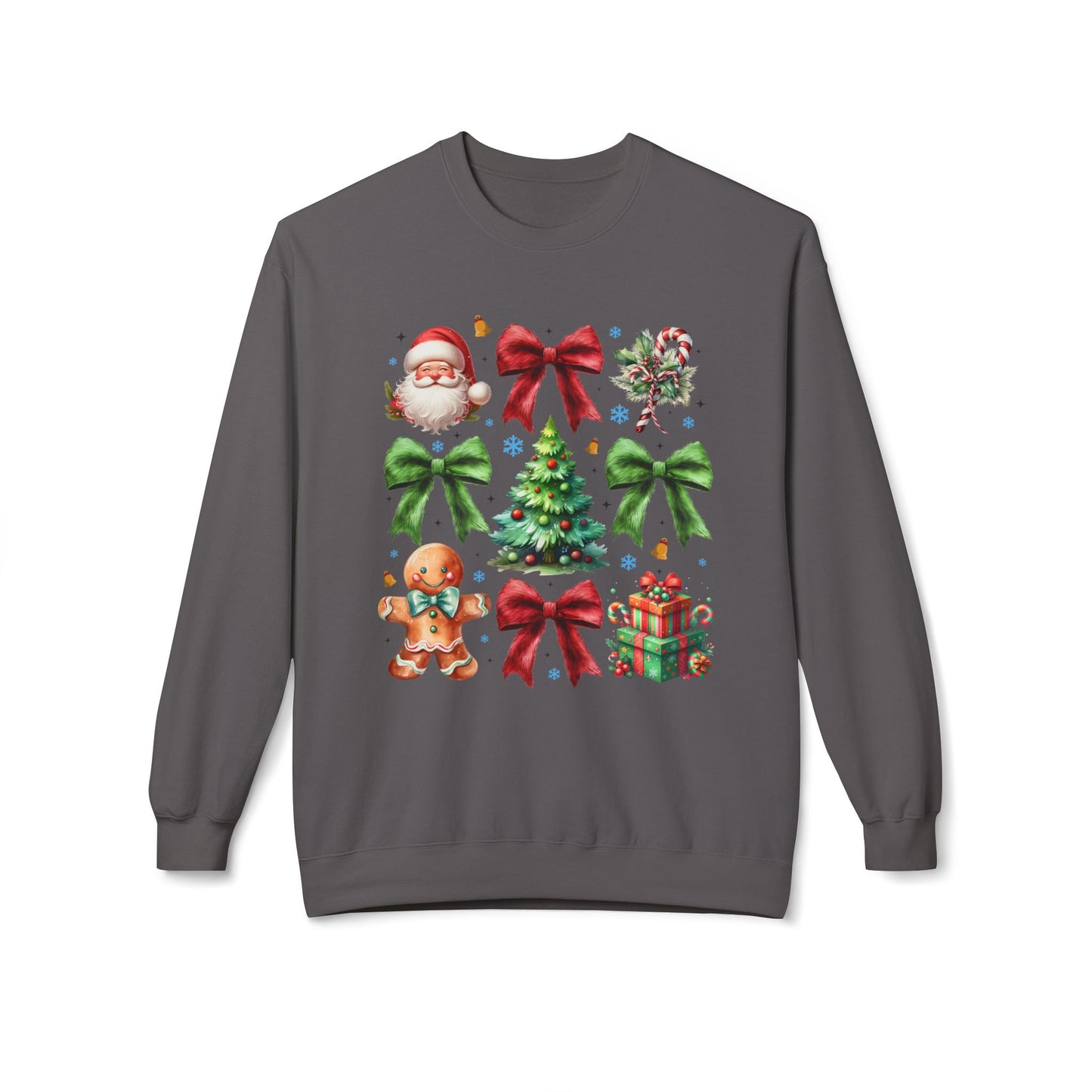 Festive Fleece Crewneck Sweatshirt - Christmas Cheer Design