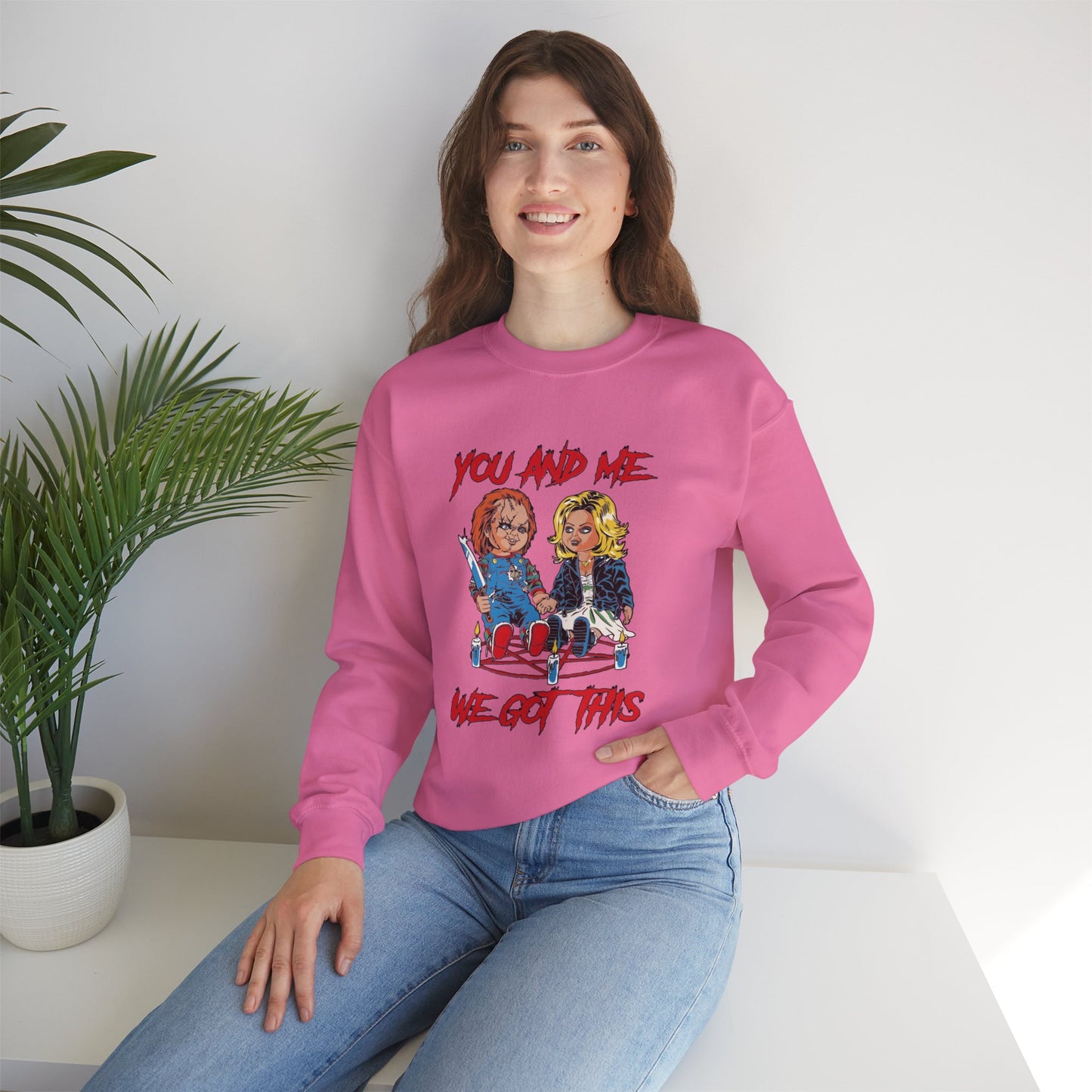 Chucky and bride Halloween Sweatshirt