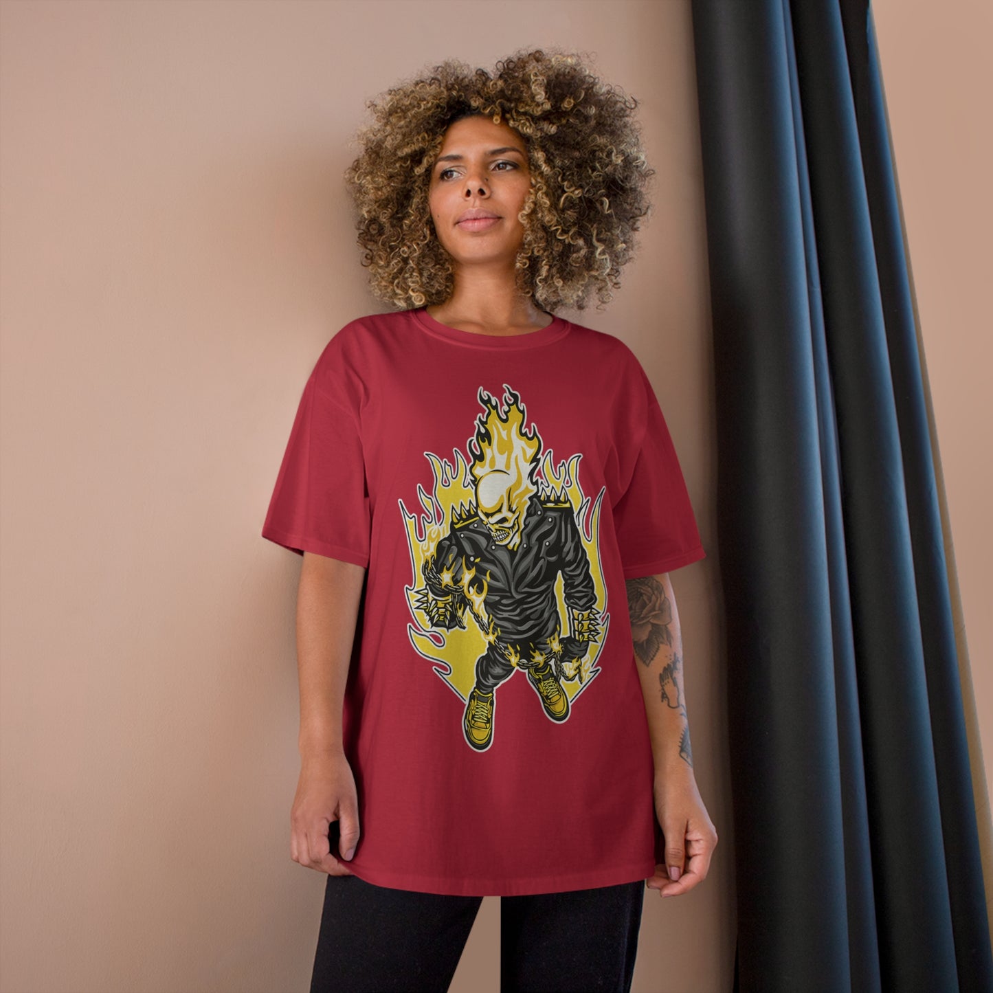 Flaming Skull Champion T-Shirt