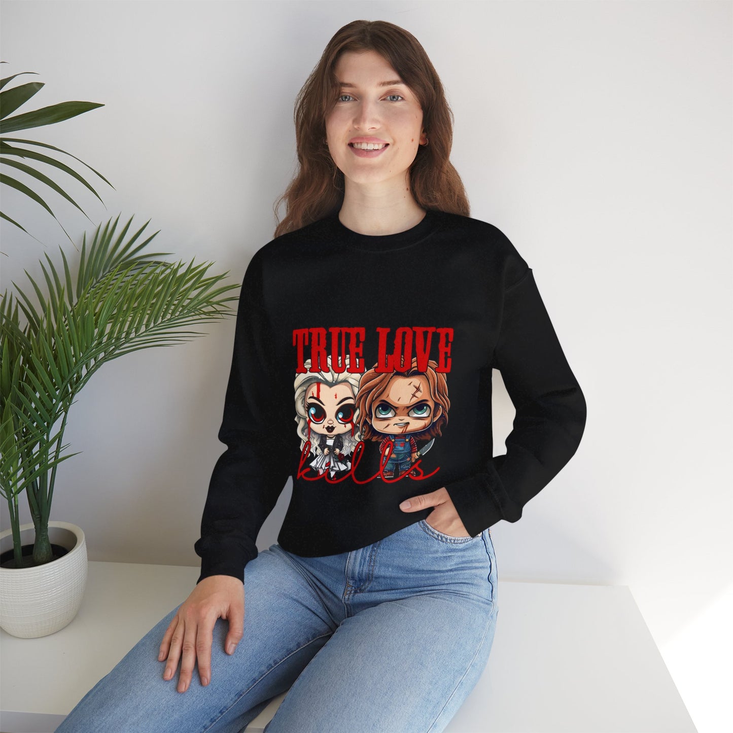 Chucky and bride Halloween Sweatshirt