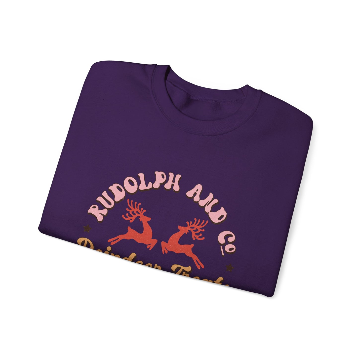 Christmas Crewneck Sweatshirt - Rudolph & Santa's Reindeer Treats Design