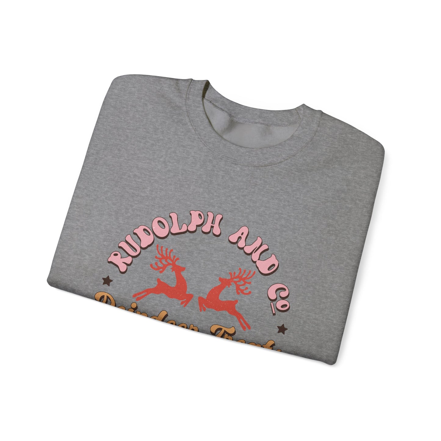 Christmas Crewneck Sweatshirt - Rudolph & Santa's Reindeer Treats Design