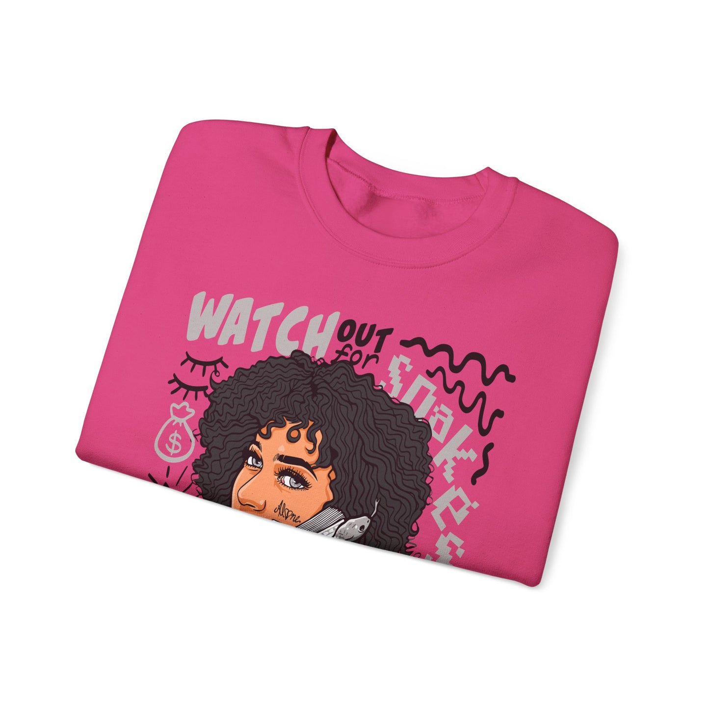 Watch Out for Snakes Crewneck Sweatshirt - Bold Graphic Design