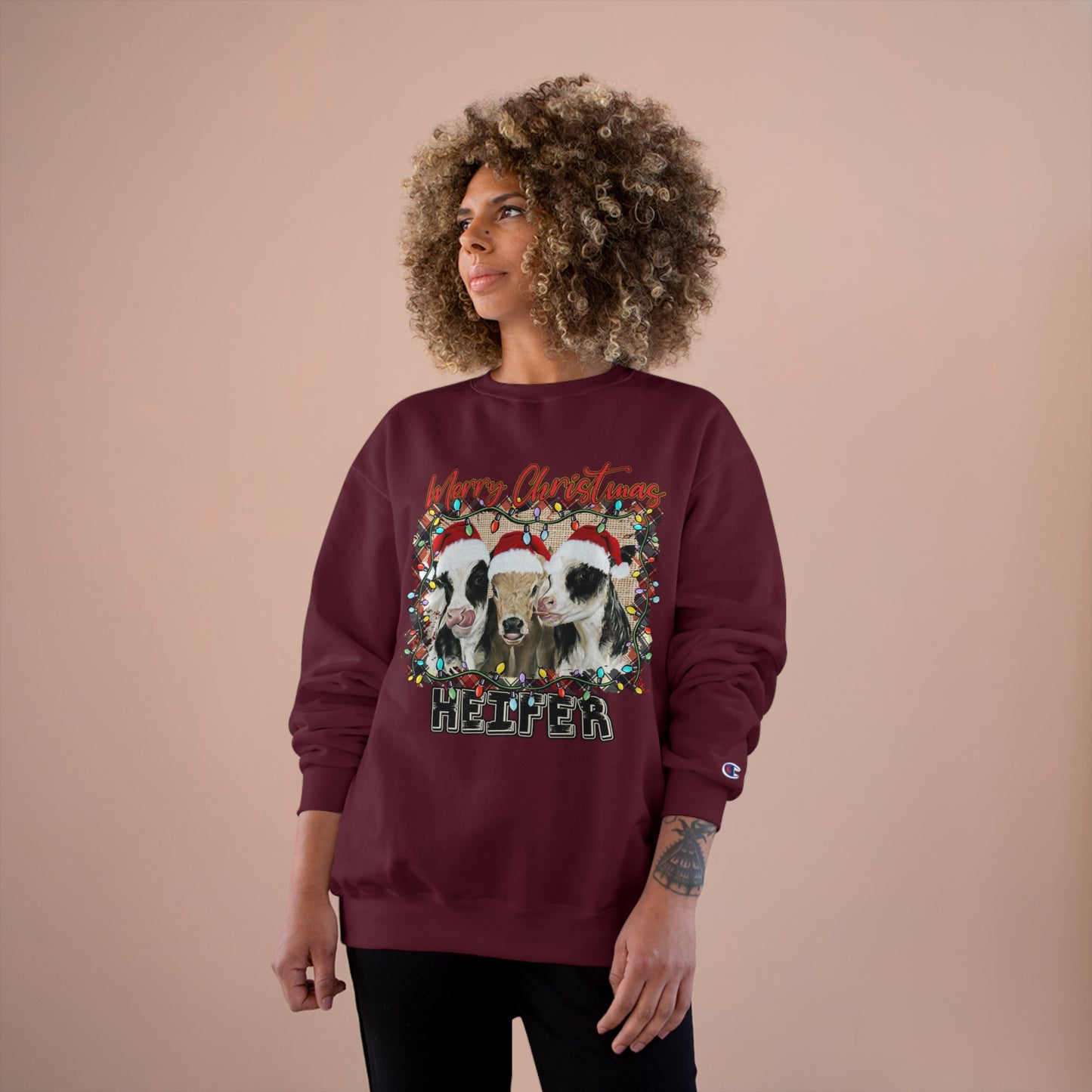 Merry Christmas Heffer Champion Sweatshirt