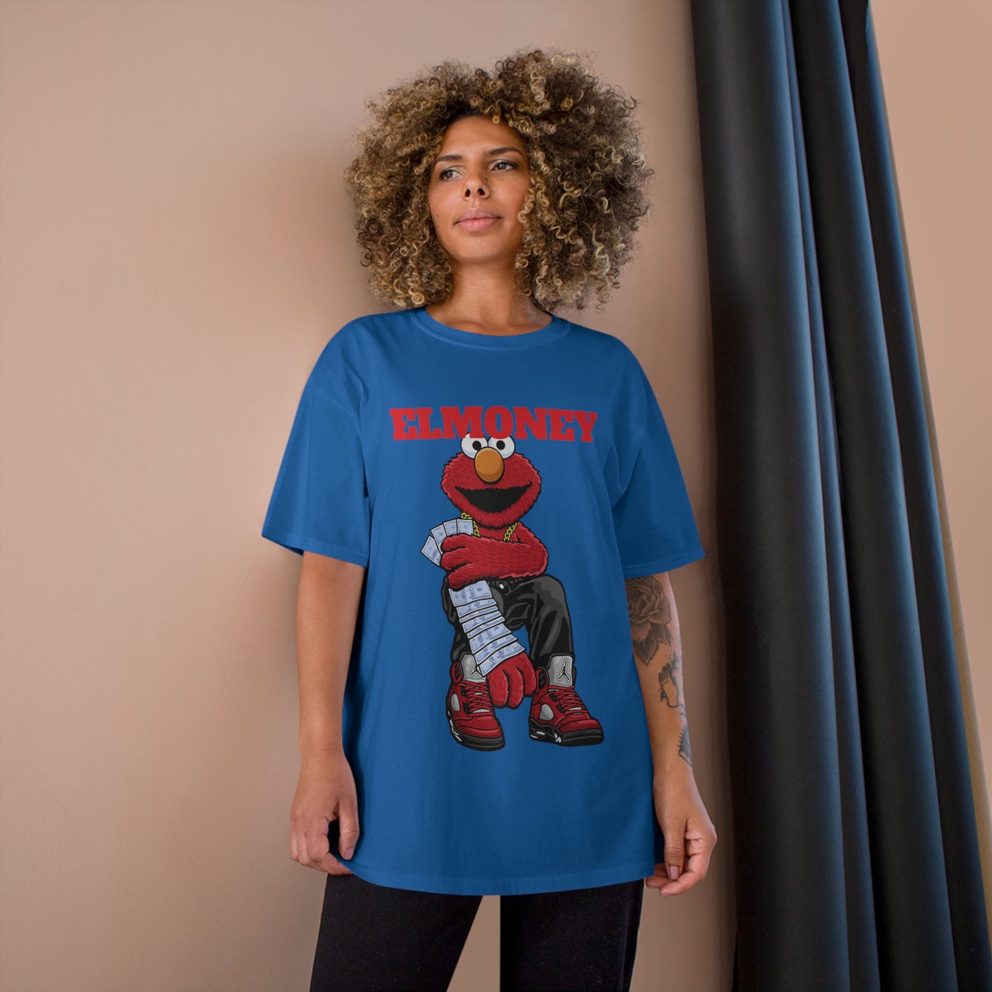 Elmo Champion T-Shirt with Money Design