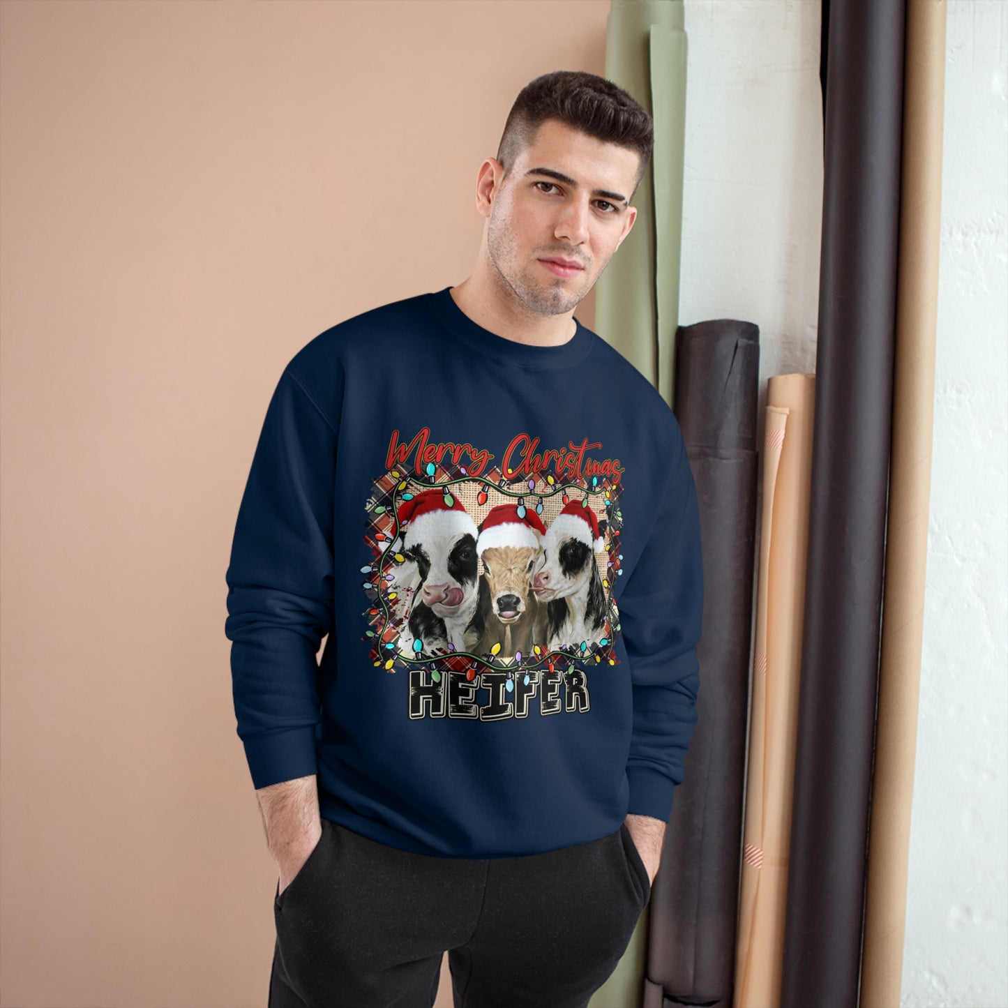 Merry Christmas Heffer Champion Sweatshirt