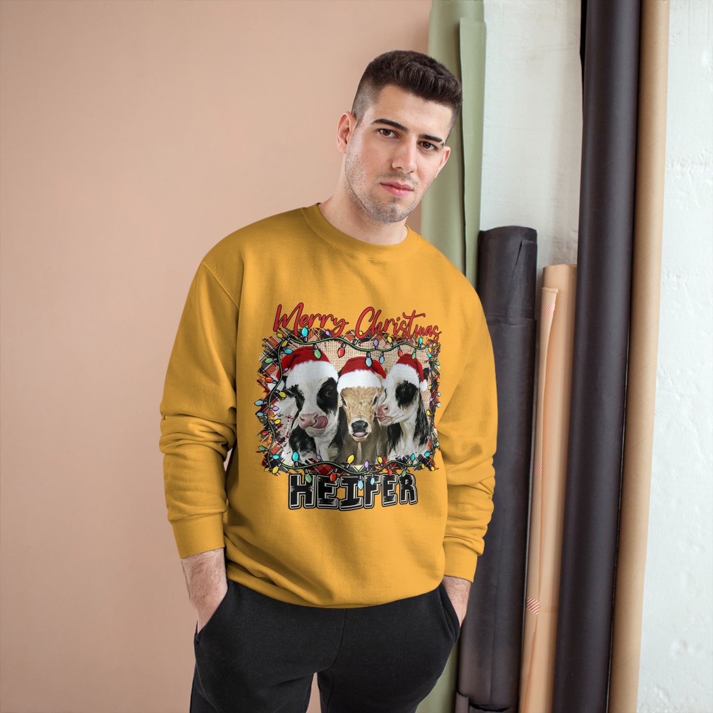 Merry Christmas Heffer Champion Sweatshirt