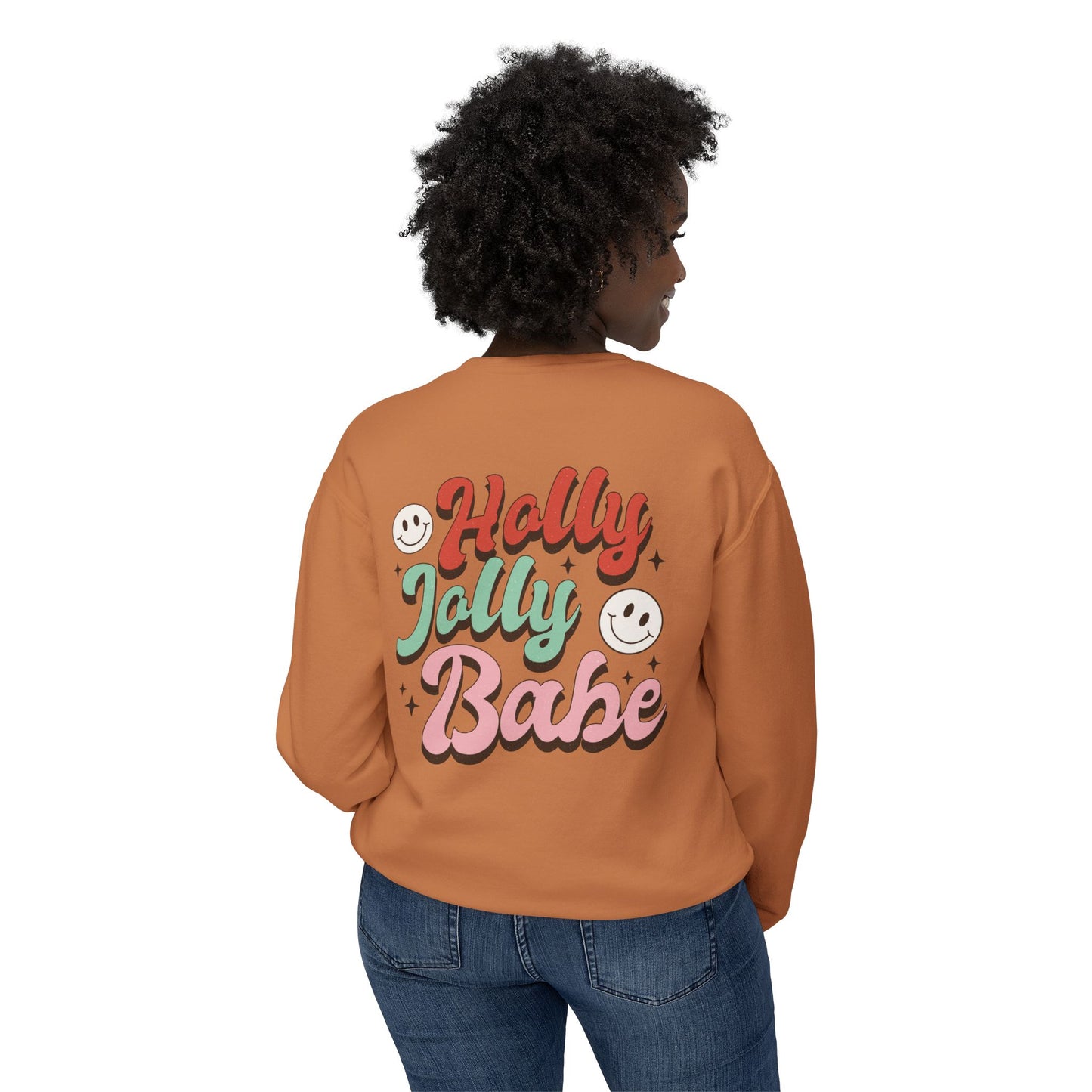Festive Unisex Crewneck Sweatshirt - 'Ho Ho Ho' & 'Holly Jolly Babe' Design
