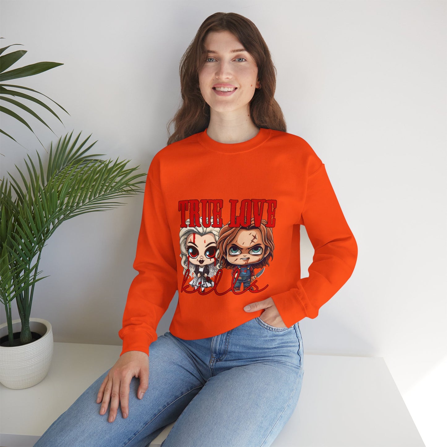 Chucky and bride Halloween Sweatshirt