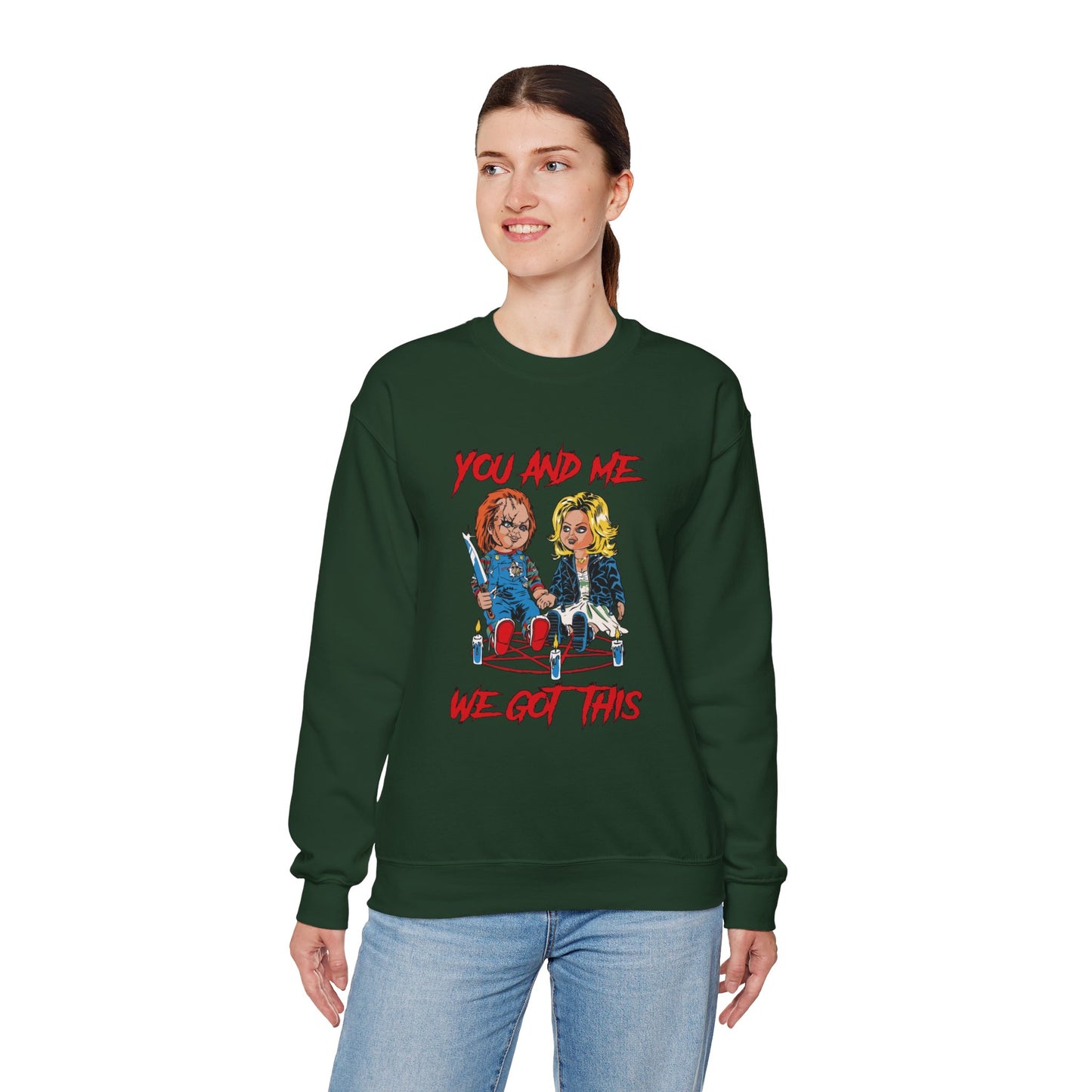 Chucky and bride Halloween Sweatshirt