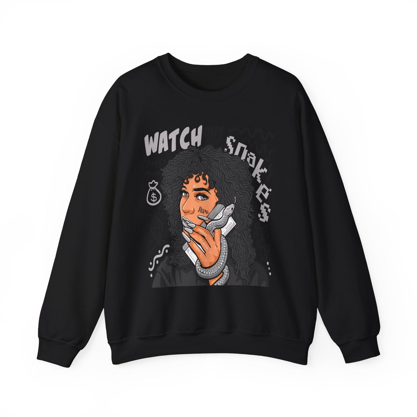 Watch Out for Snakes Crewneck Sweatshirt - Bold Graphic Design