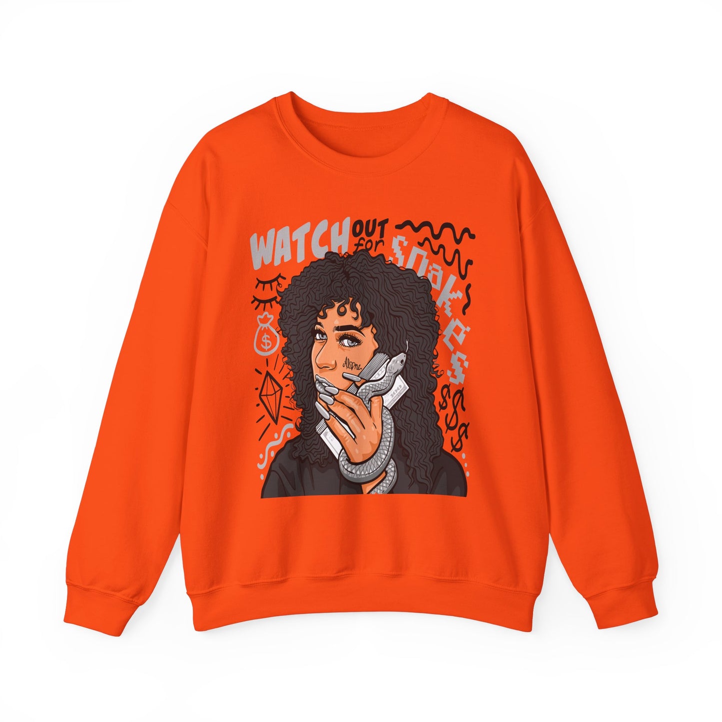 Watch Out for Snakes Crewneck Sweatshirt - Bold Graphic Design