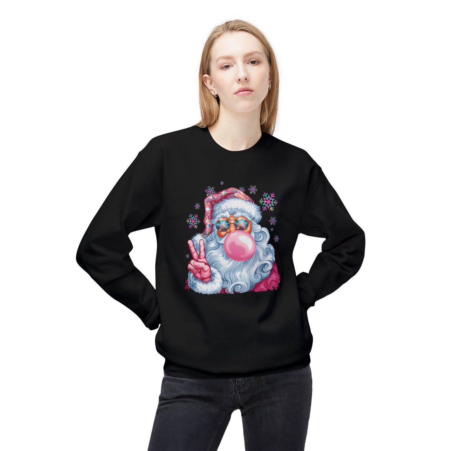 Santa Claus Midweight Softstyle Fleece Crewneck Sweatshirt