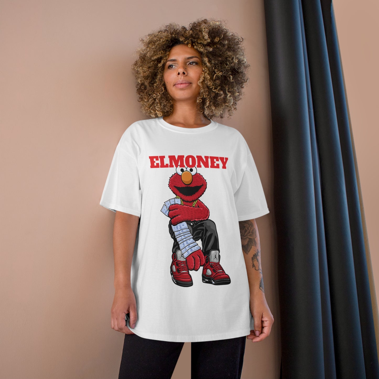 Elmo Champion T-Shirt with Money Design